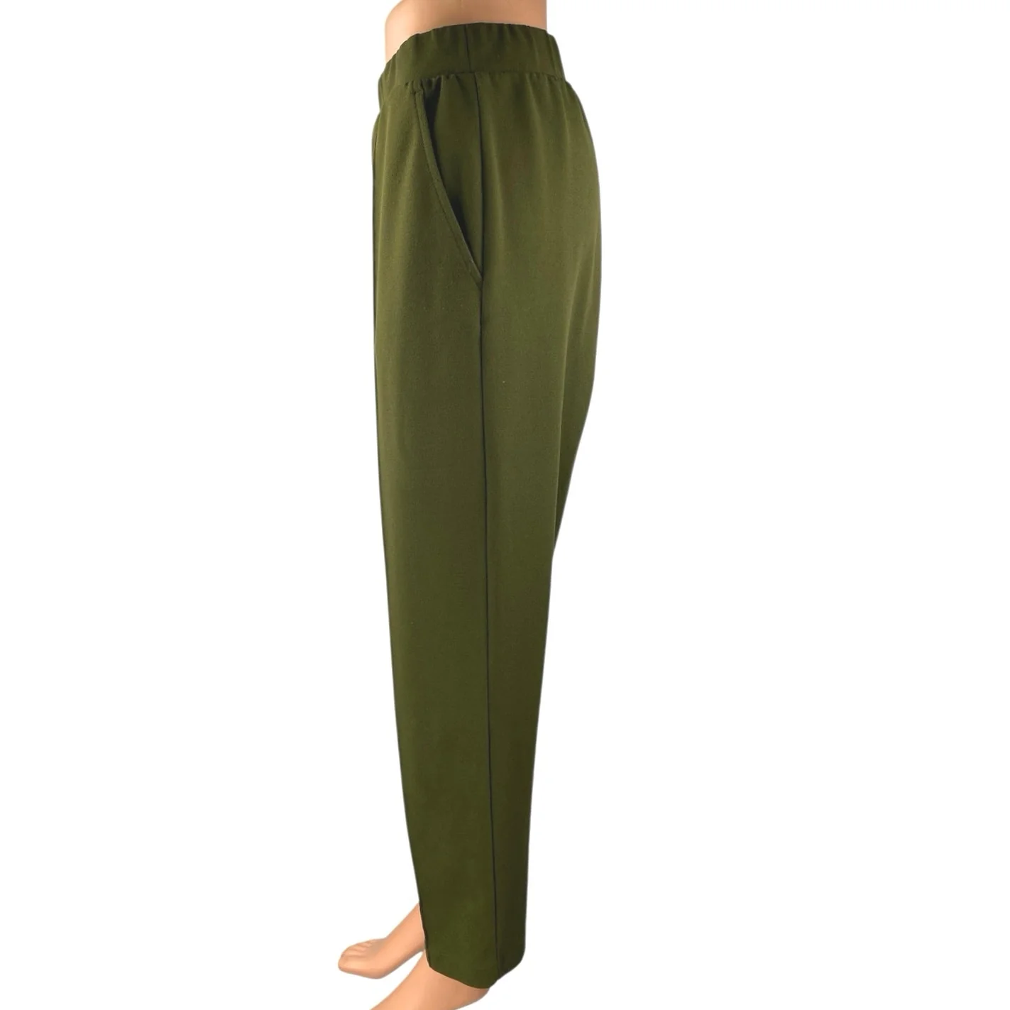 Ann Taylor LOFT Women's Green Straight Wide Leg High Waist Trousers Dress Pants S - Image 2