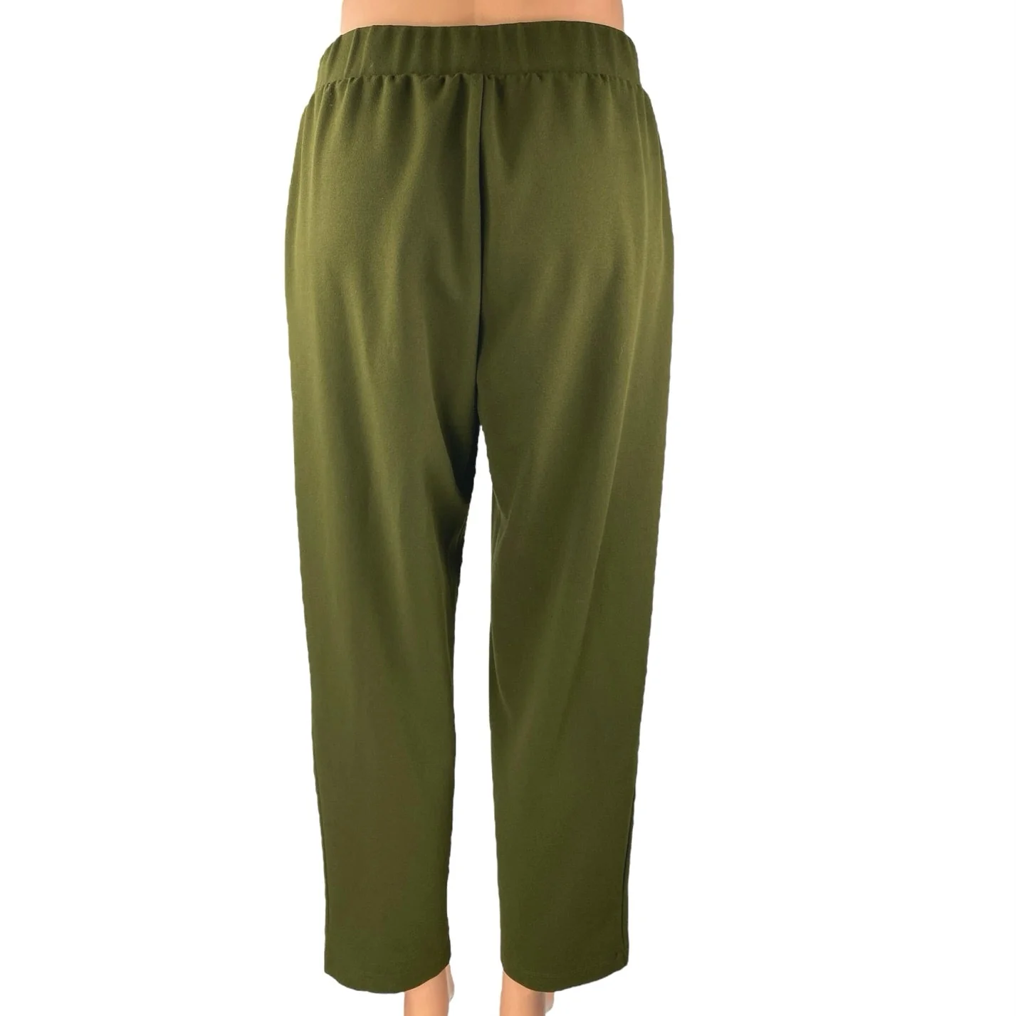 Ann Taylor LOFT Women's Green Straight Wide Leg High Waist Trousers Dress Pants S - Image 3