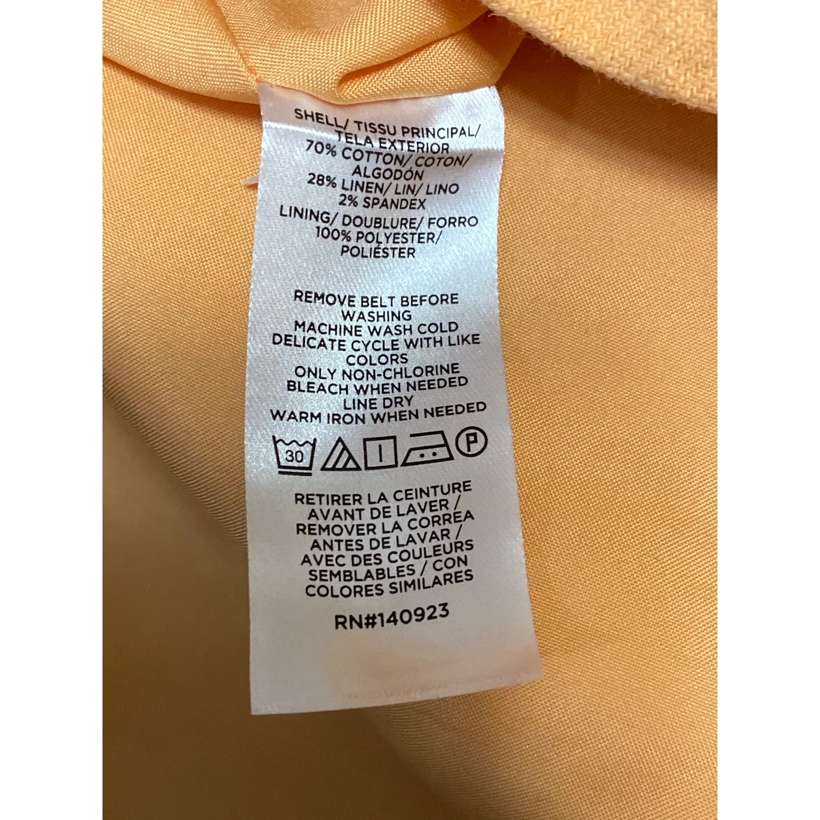 Ann Taylor LOFT Women's Orange Linen Belted Mini Straight Pencil Skirt Size 8 - Image 5