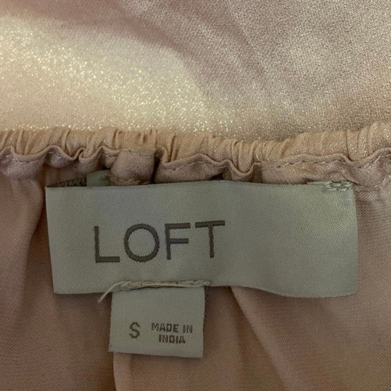 Ann Taylor Loft Women's Pink Silky Satin Long Sleeve Tie Neck Blouse Top Size S - Image 4