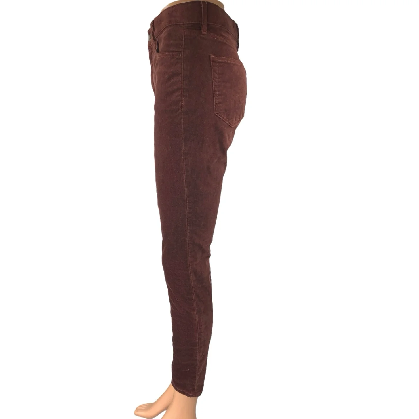 Ann Taylor Loft Women's Red Faux Suede High Waist Skinny Trousers Pants Size 27 - Image 2