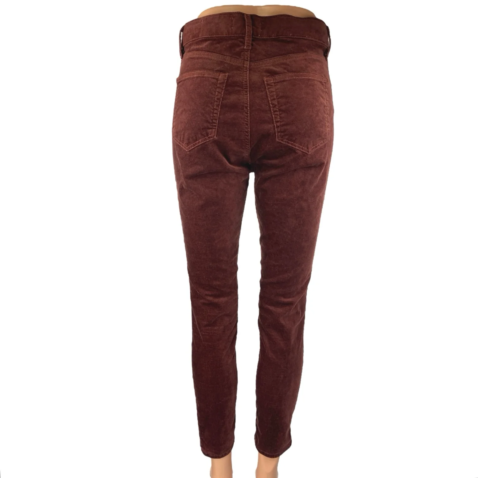 Ann Taylor Loft Women's Red Faux Suede High Waist Skinny Trousers Pants Size 27 - Image 3