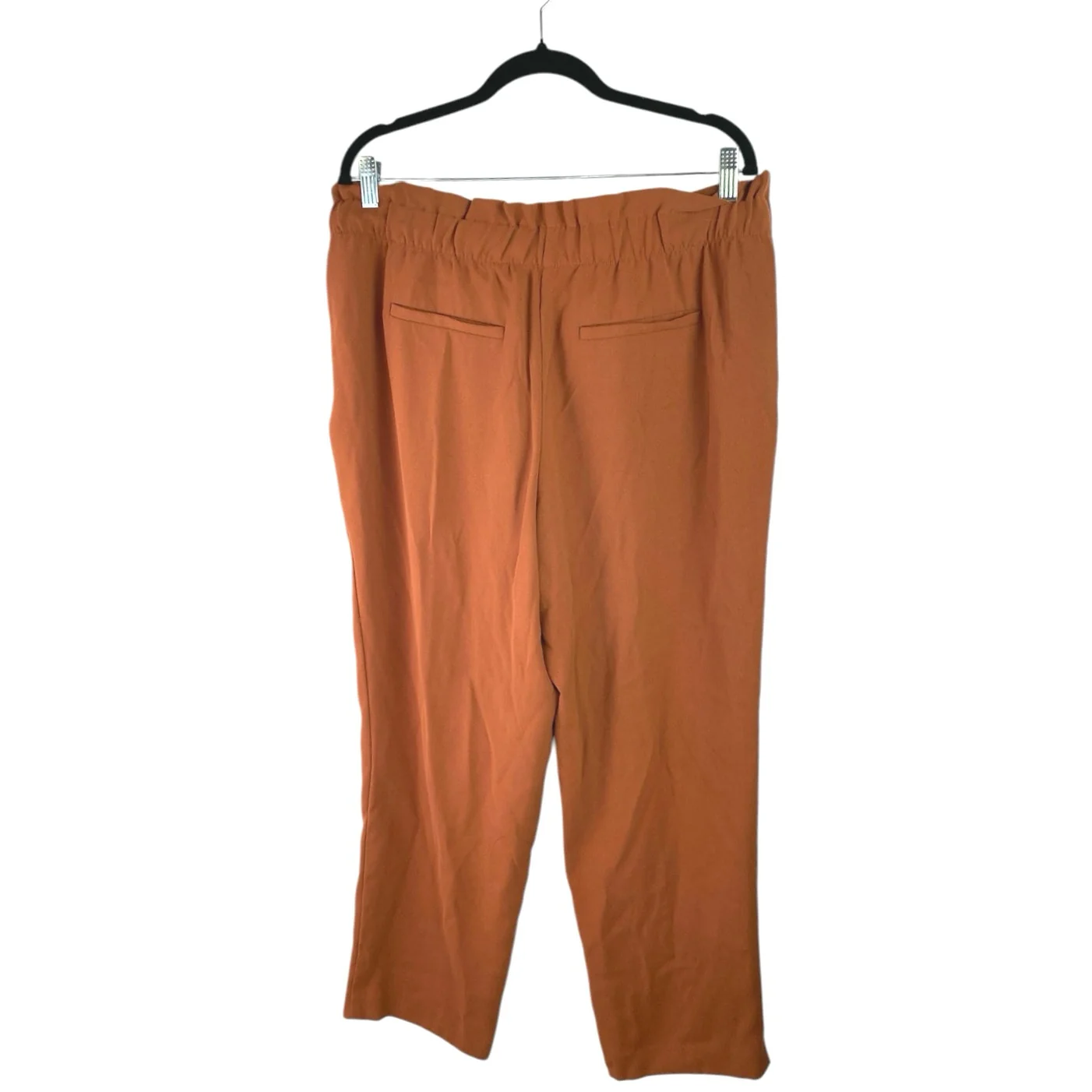 Ann Taylor LOFT Women's Rust Brown Belted Paperbag Cropped Trousers Pants Size L - Image 3