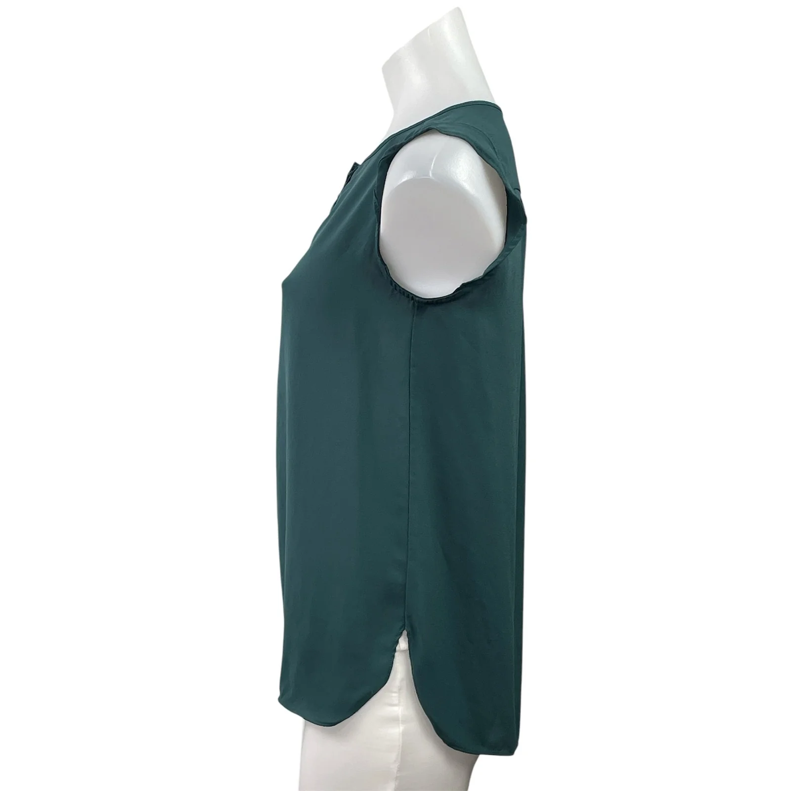 Ann Taylor LOFT Women's Teal Sleeveless Henley Tank Button Blouse Top Size XS - Image 2