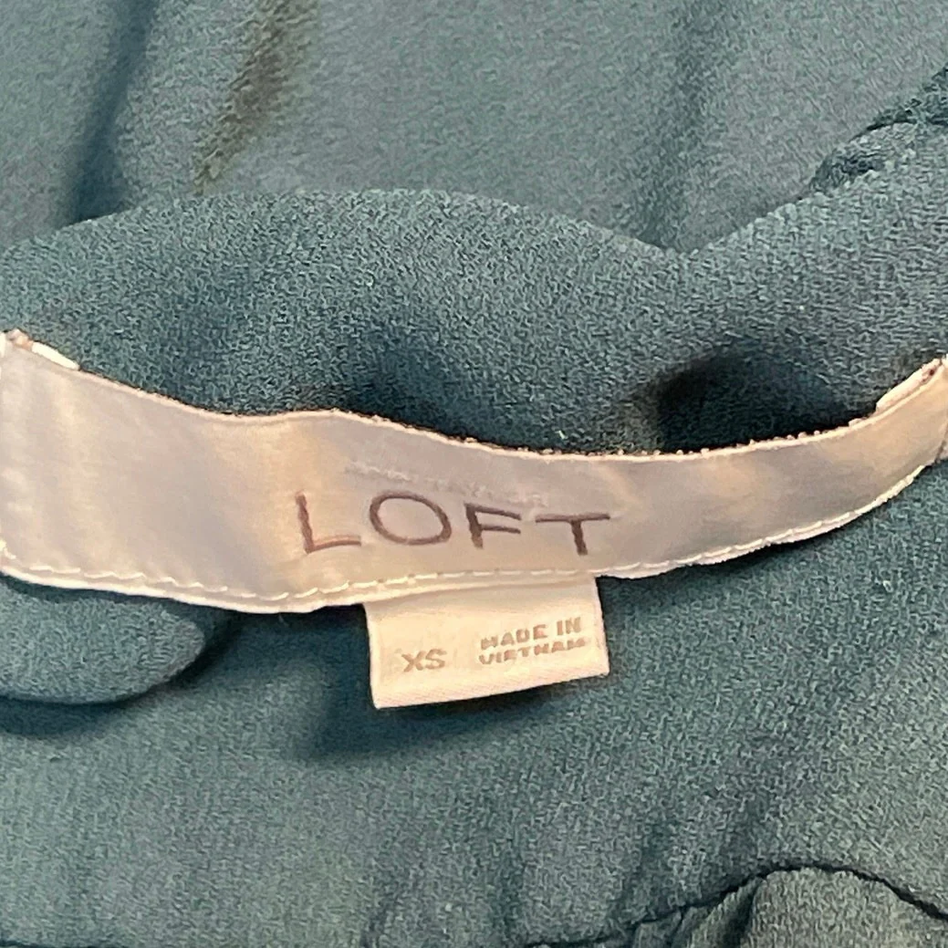 Ann Taylor LOFT Women's Teal Sleeveless Henley Tank Button Blouse Top Size XS - Image 4