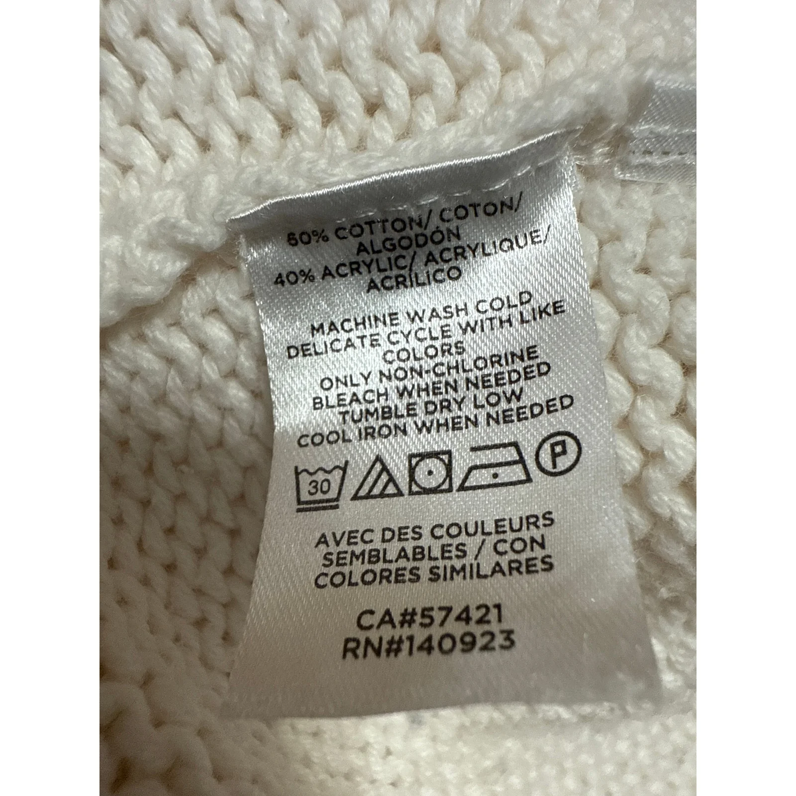 Ann Taylor LOFT Women's White Button Long sleeve Knit Cardigan Sweater Top Sz M - Image 4