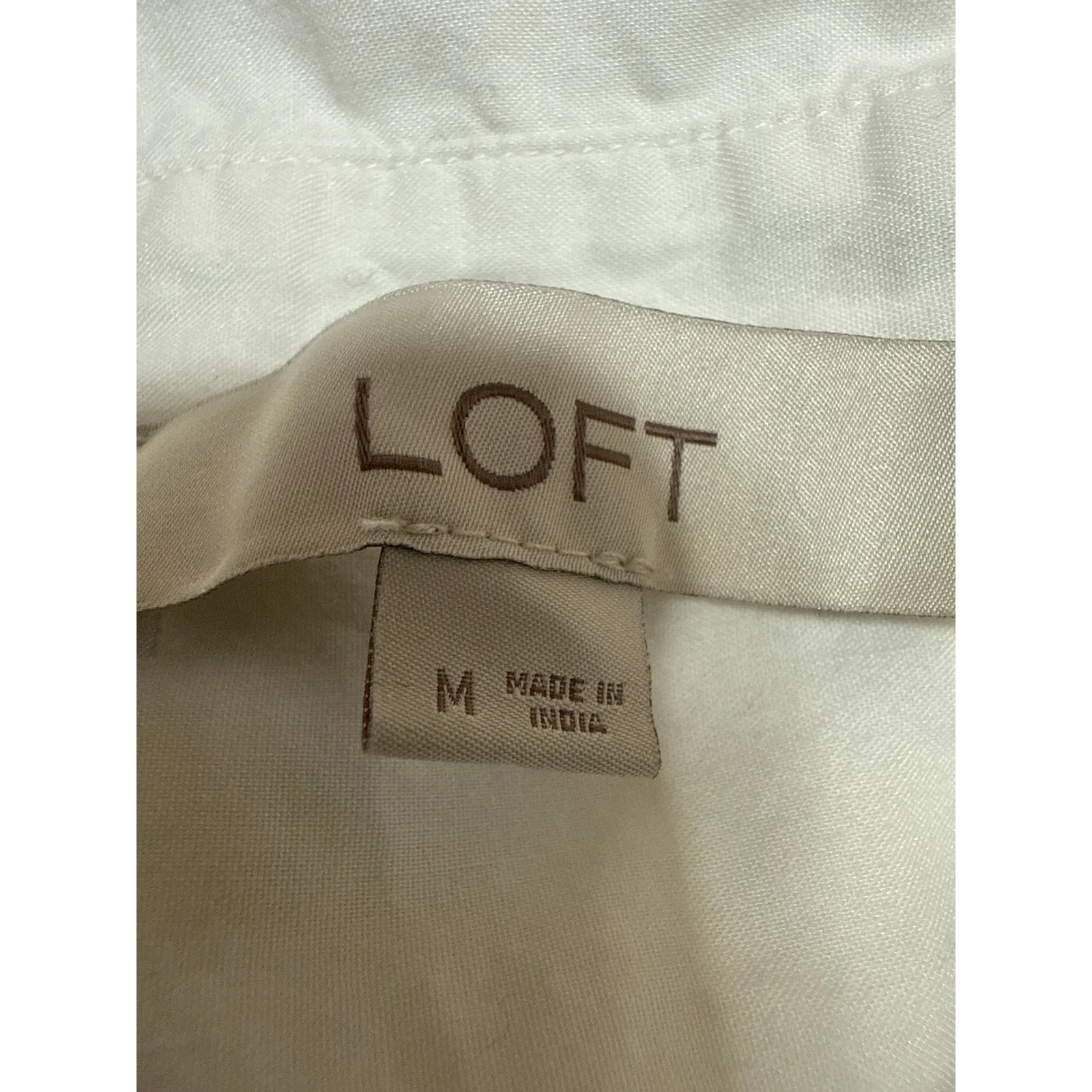 Ann Taylor LOFT Women's White Long Sleeve Collar Button Down Shirt Top Size M - Image 3