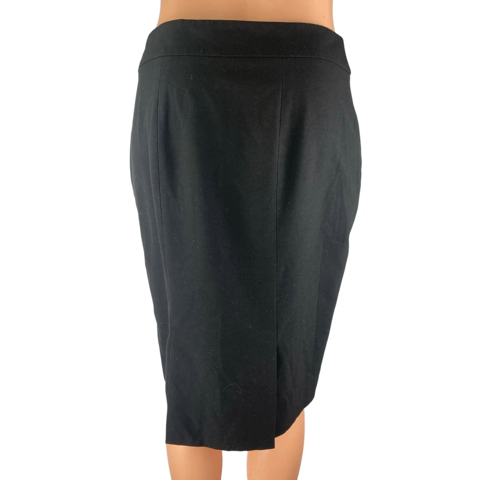 Ann Taylor Petite Women's Black Pleated High Waisted Pencil Mini Skirt Size 4P - Image 2