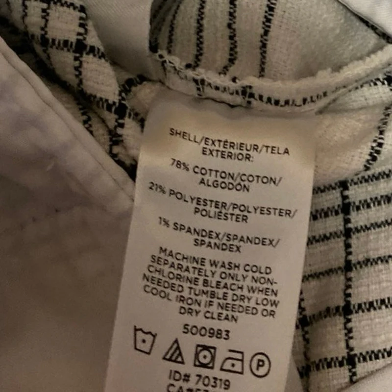 Ann Taylor Women White Black Plaid High Rise Straight Leg Trousers Pants Size 8 - Image 5