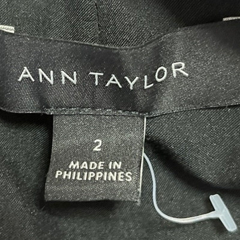Ann Taylor Women's Black Button Front Long Sleeve Career Blazer Coat Jacket Sz 2 - Image 3
