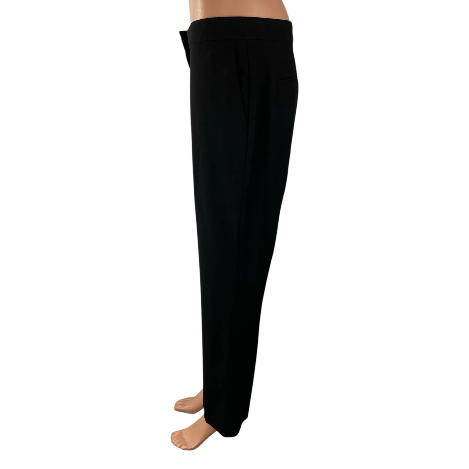 Ann Taylor Women's Black High Waisted Straight Leg Trousers Dress Pants Size 6 - Image 3