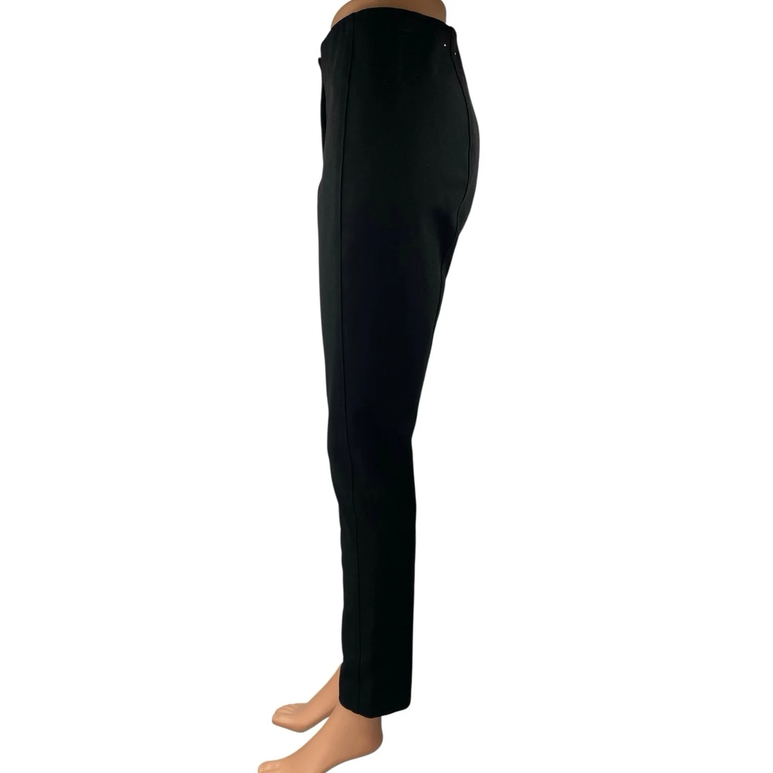 Ann Taylor Women's Black High Waisted Zipper Skinny Trousers Pants Size 4 Petite - Image 2