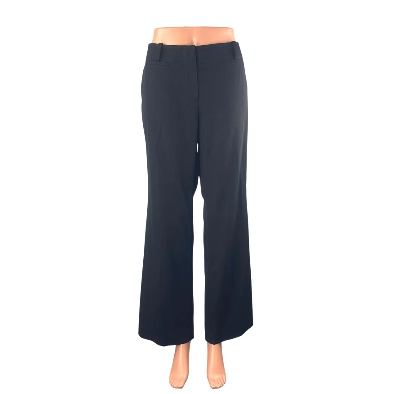 Ann Taylor Women's Black Mid Rise Wide Leg Baggy Trousers Dress Pants Size 8P