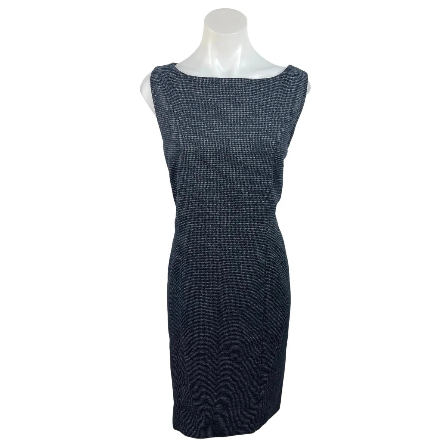 Ann Taylor Women's Boat Neck Sleeveless Back Zipper Midi Sheath Dress Size 14P