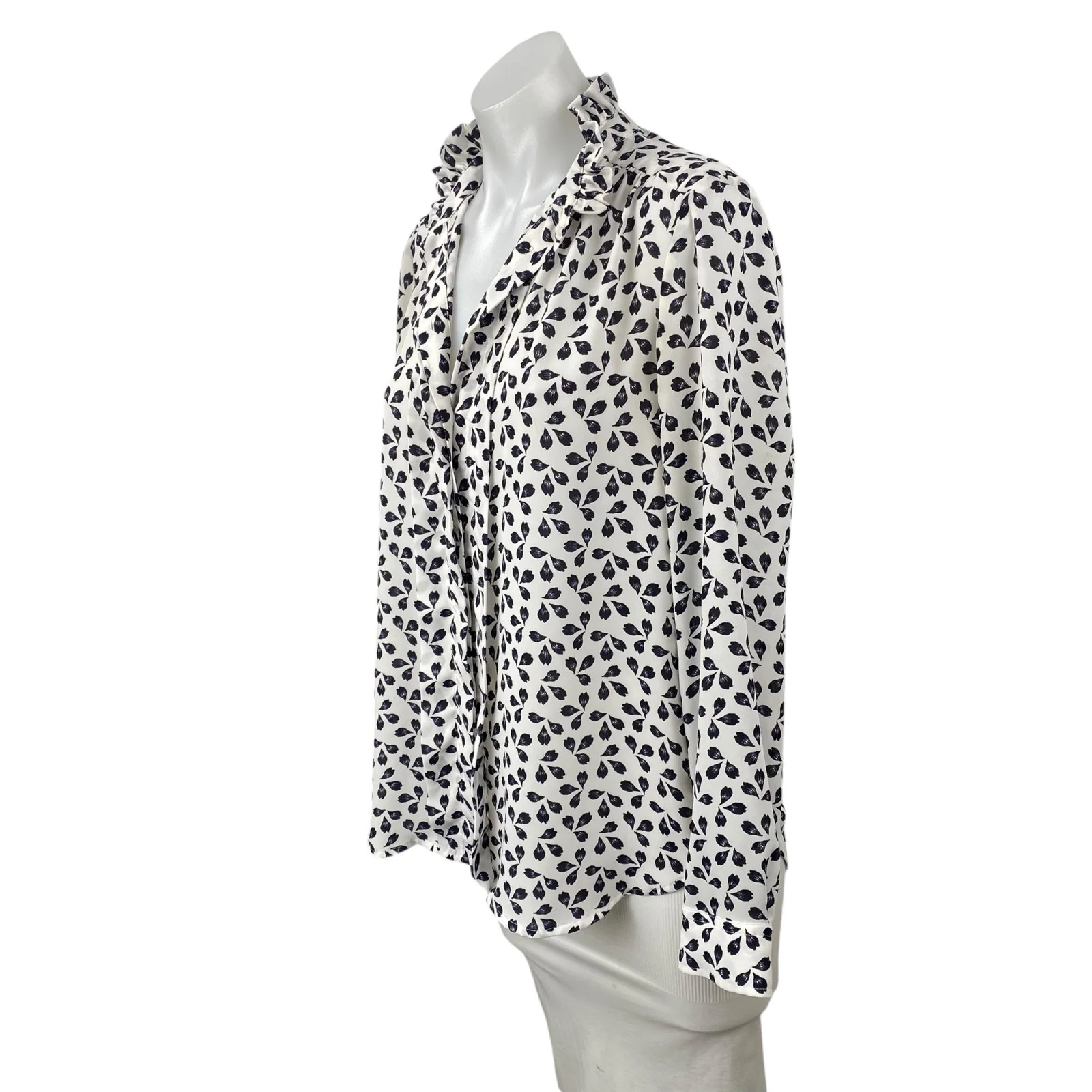 Ann Taylor Women's Floral Collared Long Sleeve Button Down Shirt Blouse Top Sz S - Image 3