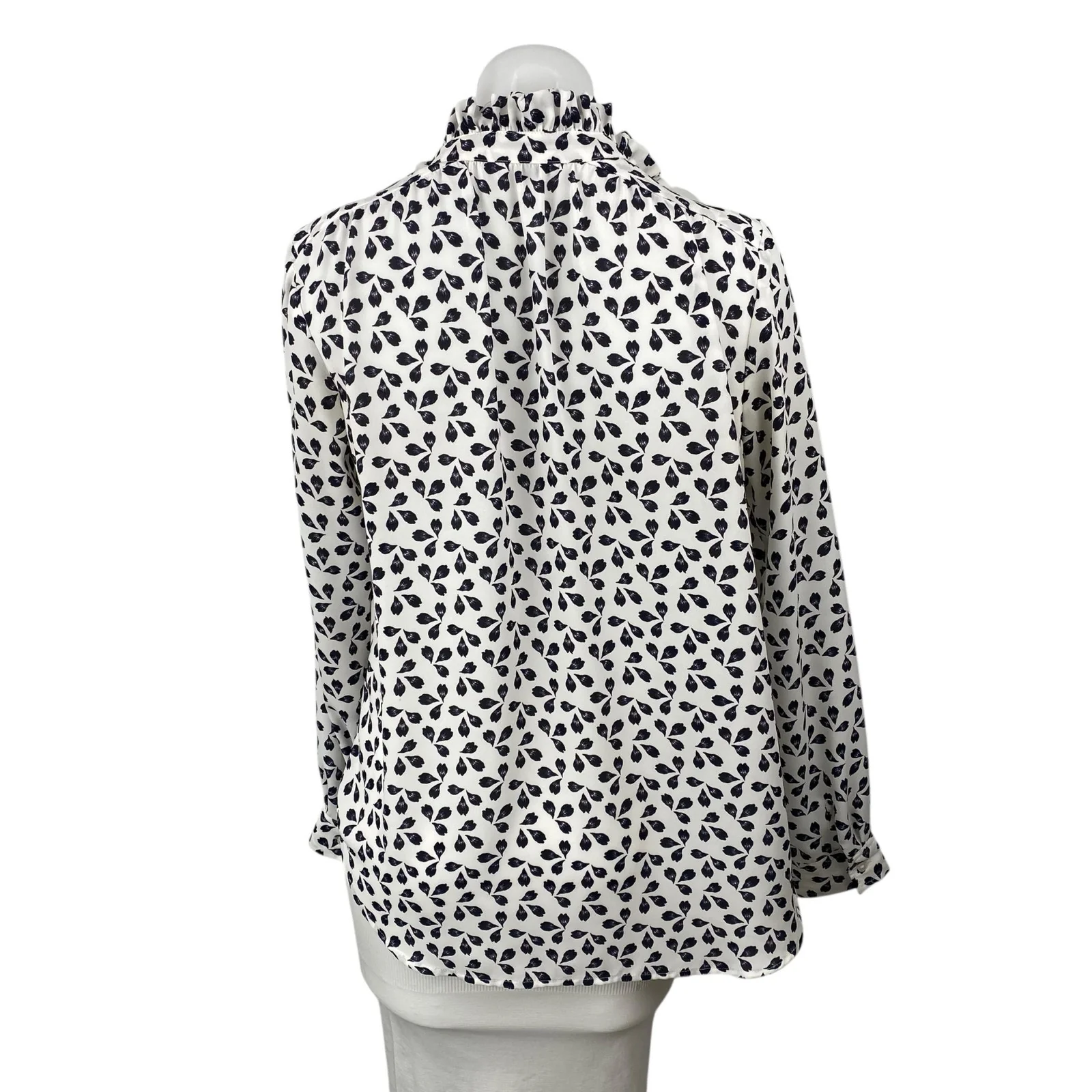 Ann Taylor Women's Floral Collared Long Sleeve Button Down Shirt Blouse Top Sz S - Image 4