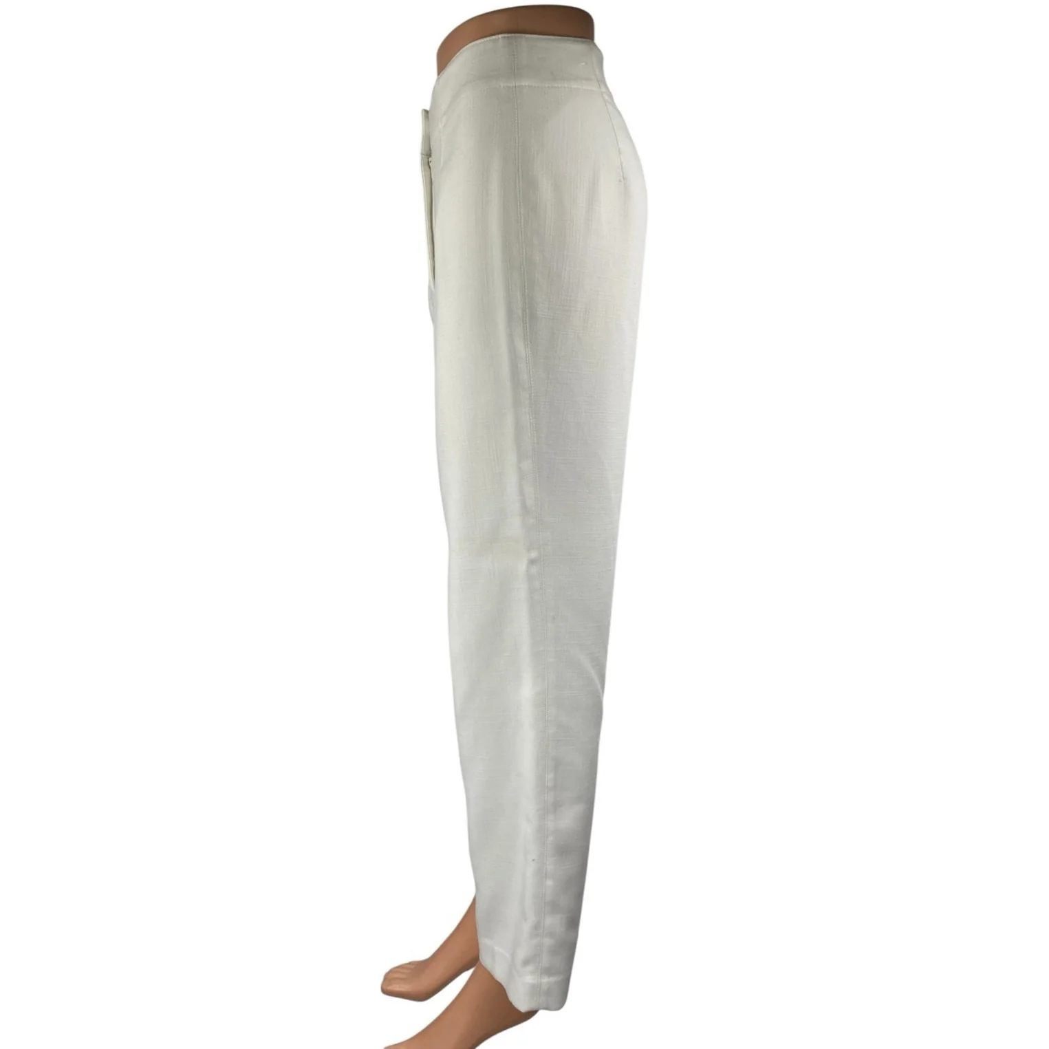 Ann Taylor Women's White High Waisted Straight Trousers Dress Pants Size 6 - Image 2