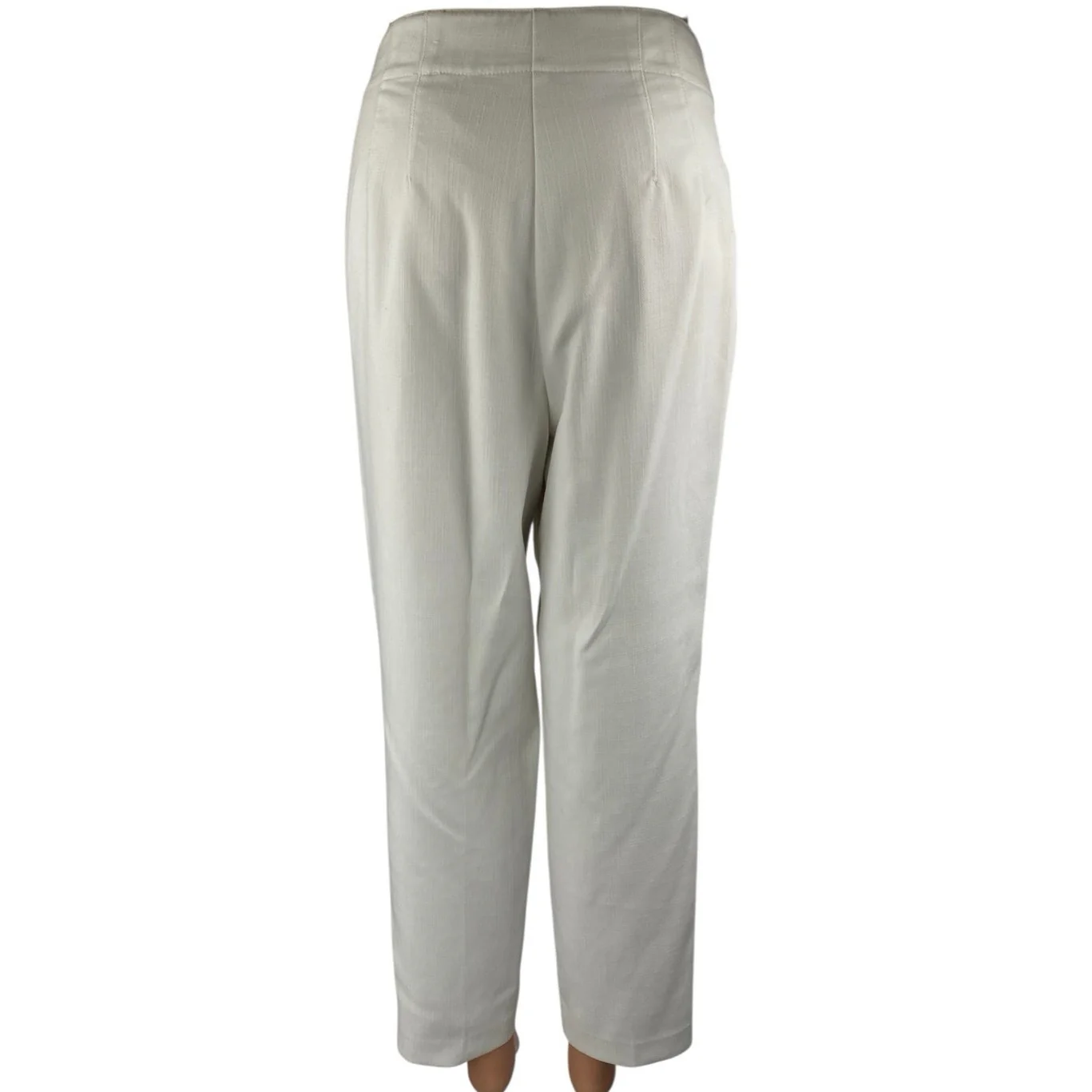 Ann Taylor Women's White High Waisted Straight Trousers Dress Pants Size 6 - Image 3