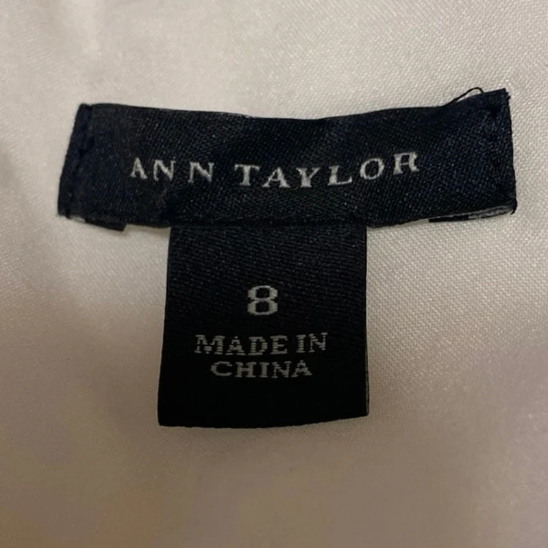 Ann Taylor Women's  White Sleeveless Belted Mini A-Line Fit & Flare Dress Size 8 - Image 3
