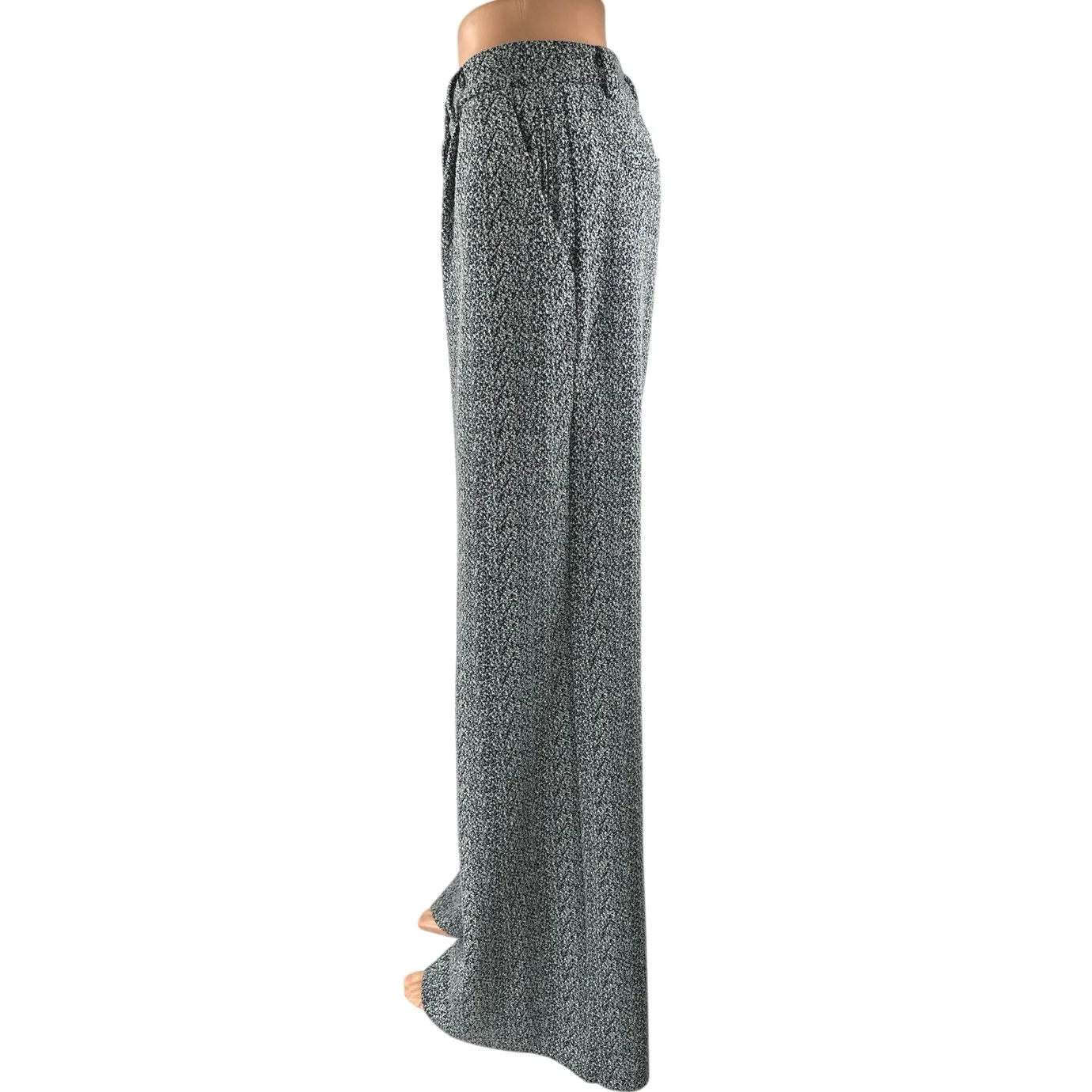 Anthropologie Cartonnier Gray Pleated High Waist Palazzo Wide Trousers Pants 2 - Image 2