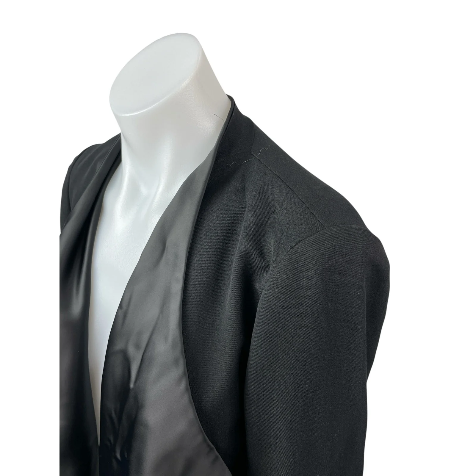 Anthropologie Elevenses Black Long Sleeve Crop Drape Blazer Coat Open Jacket 2 - Image 2
