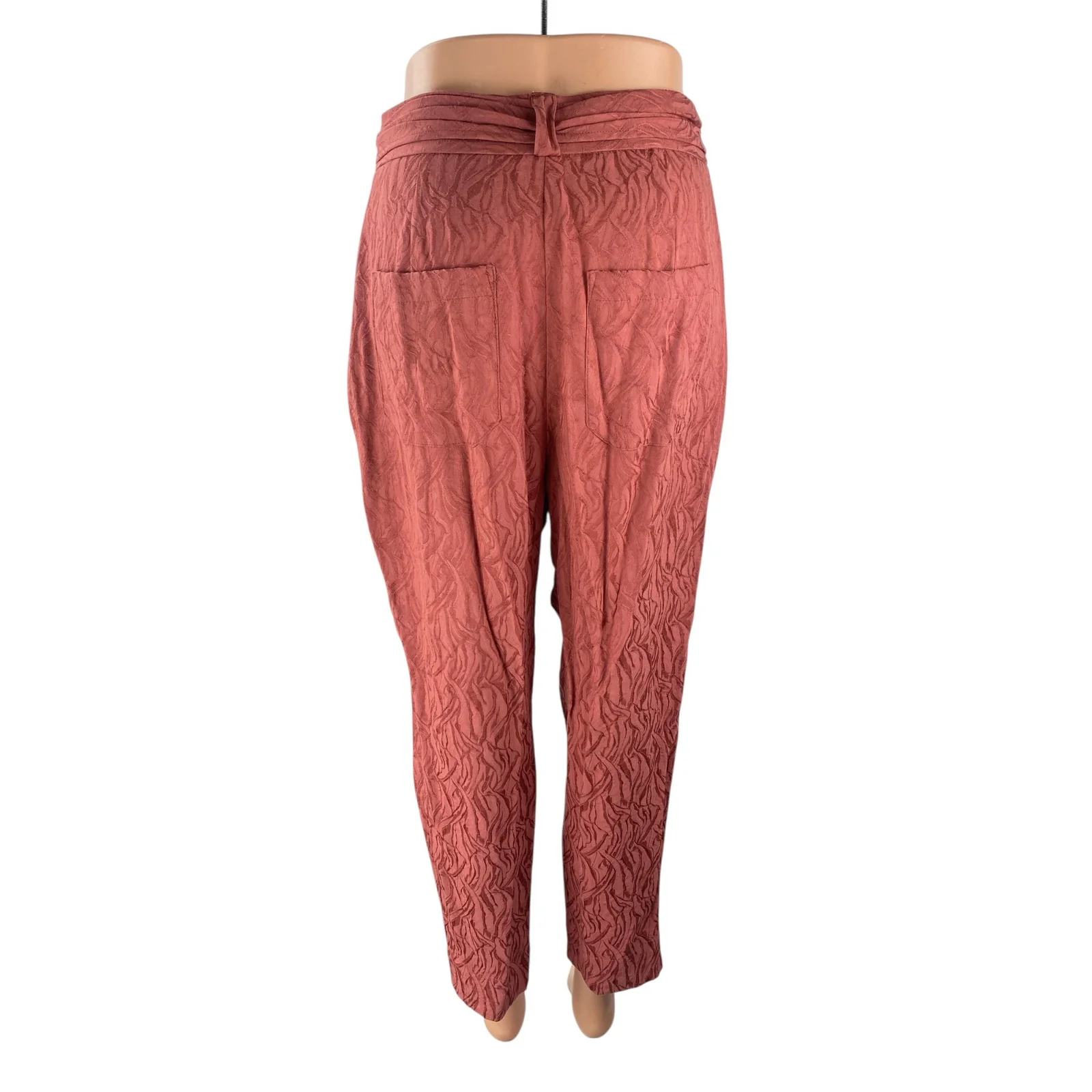 Anthropologie Ett:Twa Aubade Pink High Rise Tie-Waist Tapered Trousers Pants 4 - Image 4