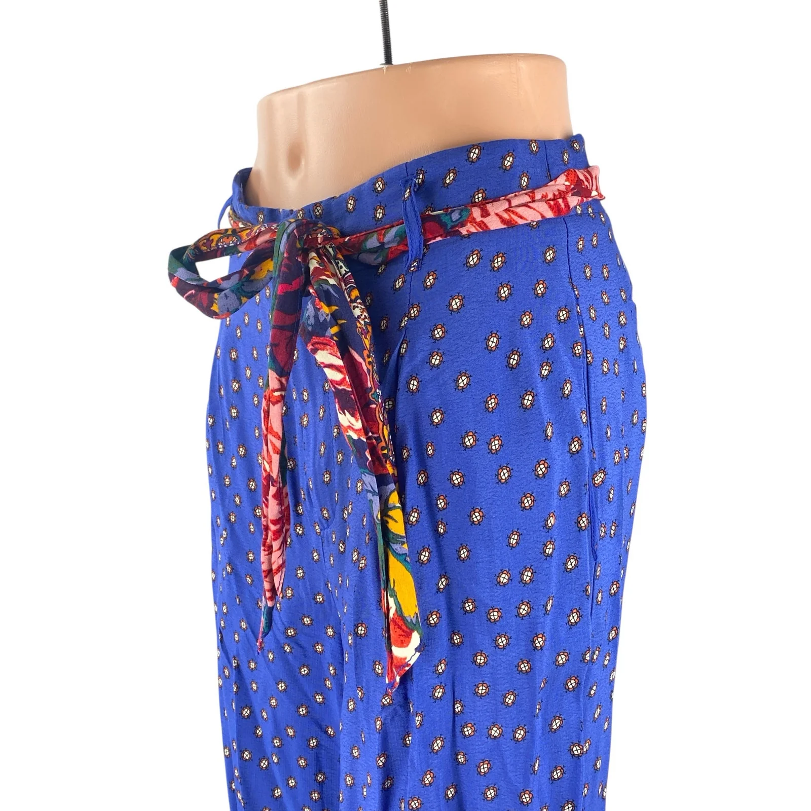 Anthropologie Ett:Twa Multicolor Floral Belted Palazzo Wide Leg Trousers Pants 4 - Image 2