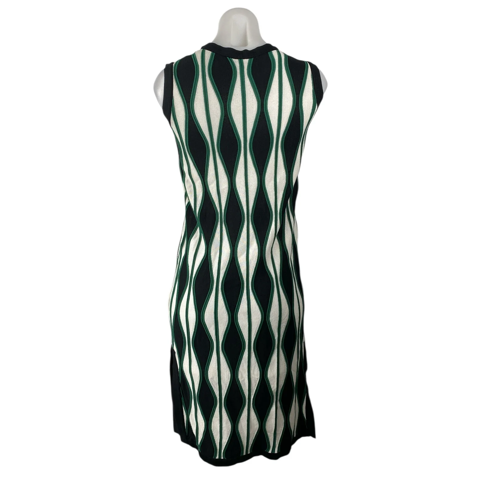 Anthropologie Eva Franco Mod Knit Green Argyle Sleeveless Tank Midi Dress XXS - Image 2