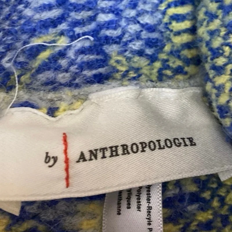 Anthropologie Gray Multicolor Floral Knit Winter Bonnet Fuzzy Beanie Hat Cap OS - Image 3