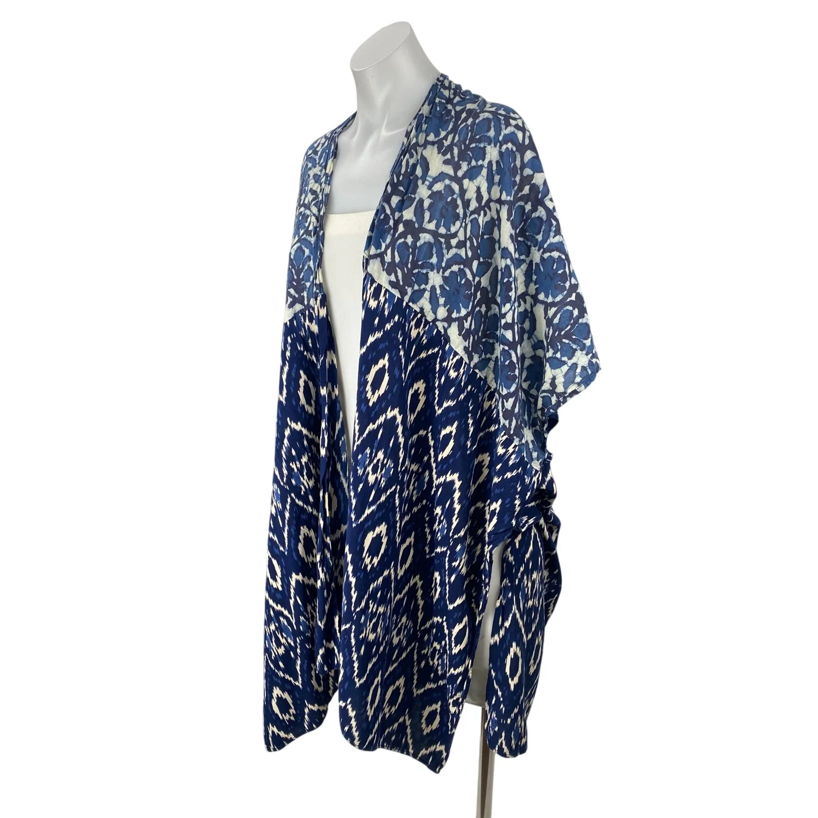 Anthropologie In Our Nature Midnight Women's Floral Ikat Kimono Cardigan Top OS - Image 2