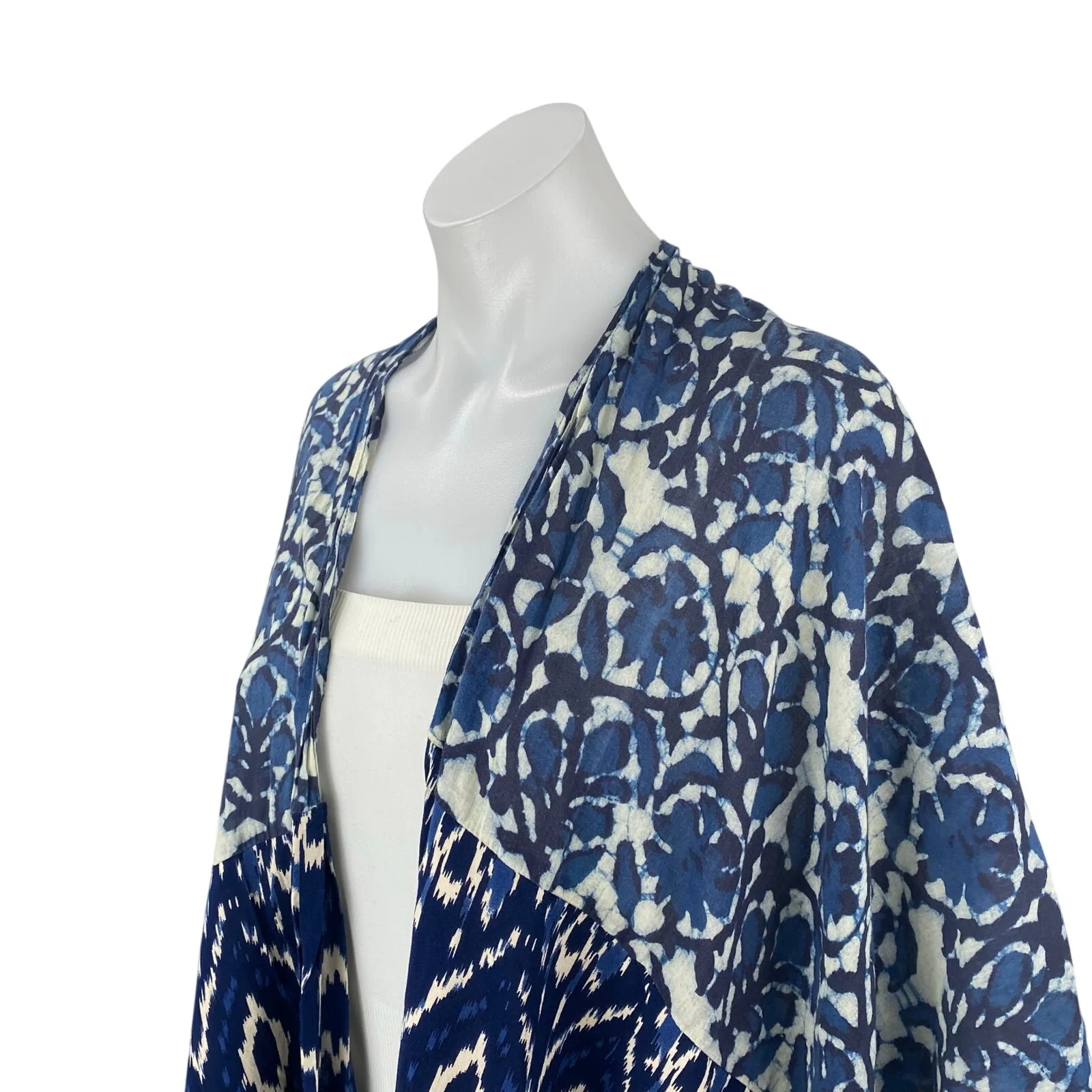 Anthropologie In Our Nature Midnight Women's Floral Ikat Kimono Cardigan Top OS - Image 3