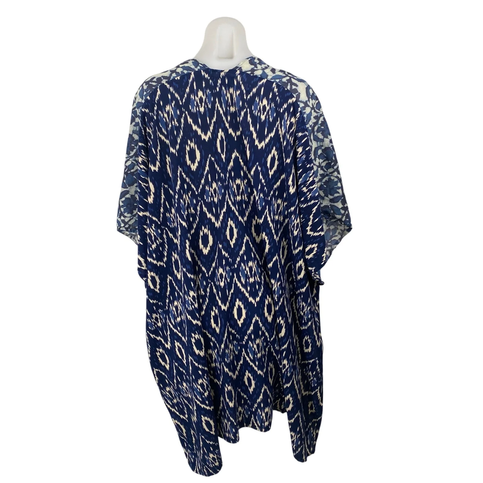 Anthropologie In Our Nature Midnight Women's Floral Ikat Kimono Cardigan Top OS - Image 4