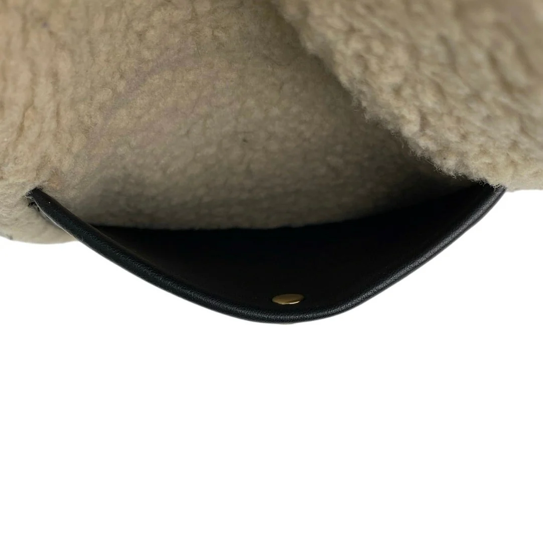 Anthropologie Mali + Lili Gwen Black Faux Leather Vegan Sherpa Sling Bag Handbag - Image 3