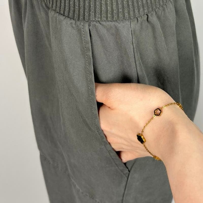 Anthropologie Nisa Olive Green Spaghetti Strap Blouson Jogger Jumpsuit Size M - Image 7
