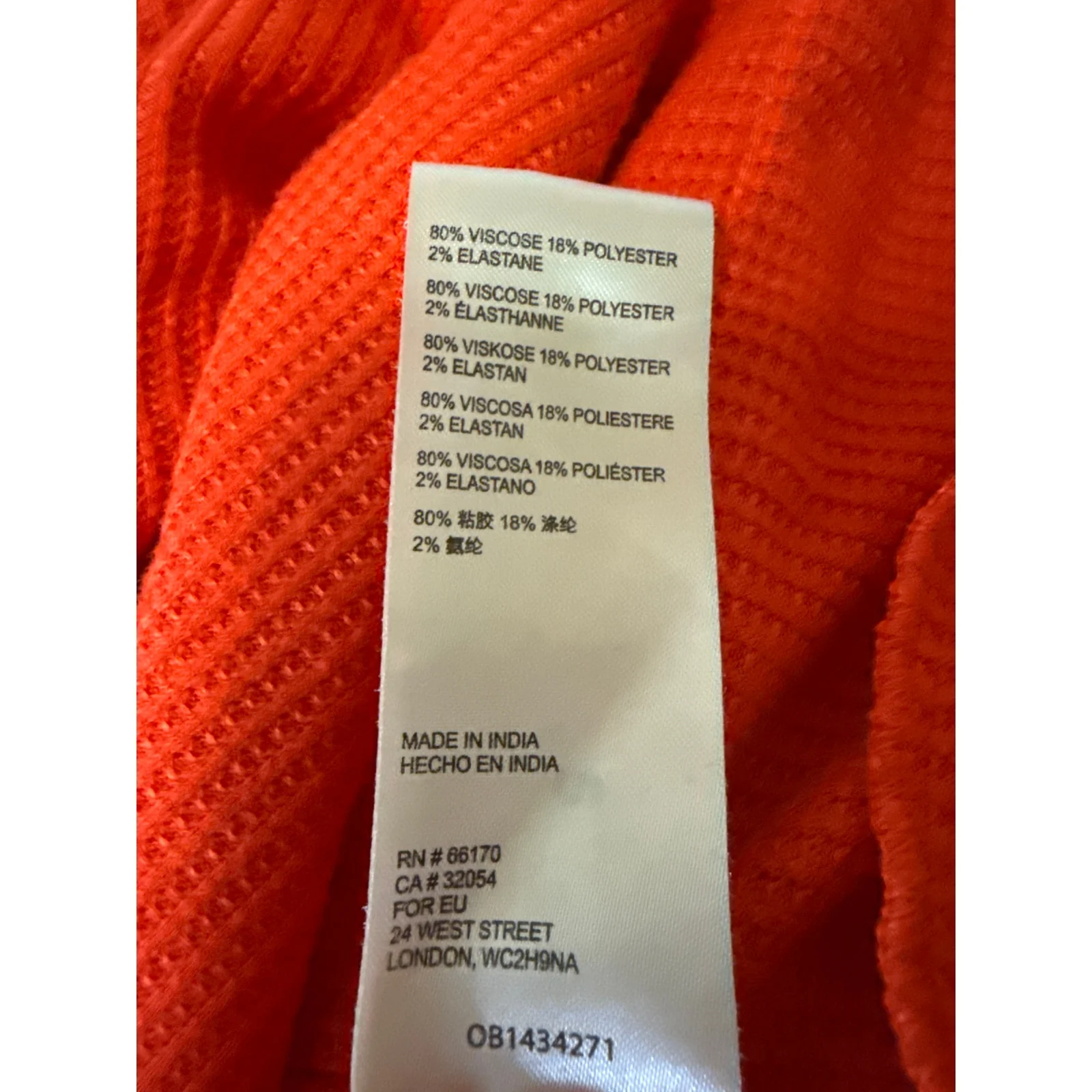 Anthropologie Orange Waffle Knit Long Sleeve Pocket Crop Sweater Top Size XS - Image 4