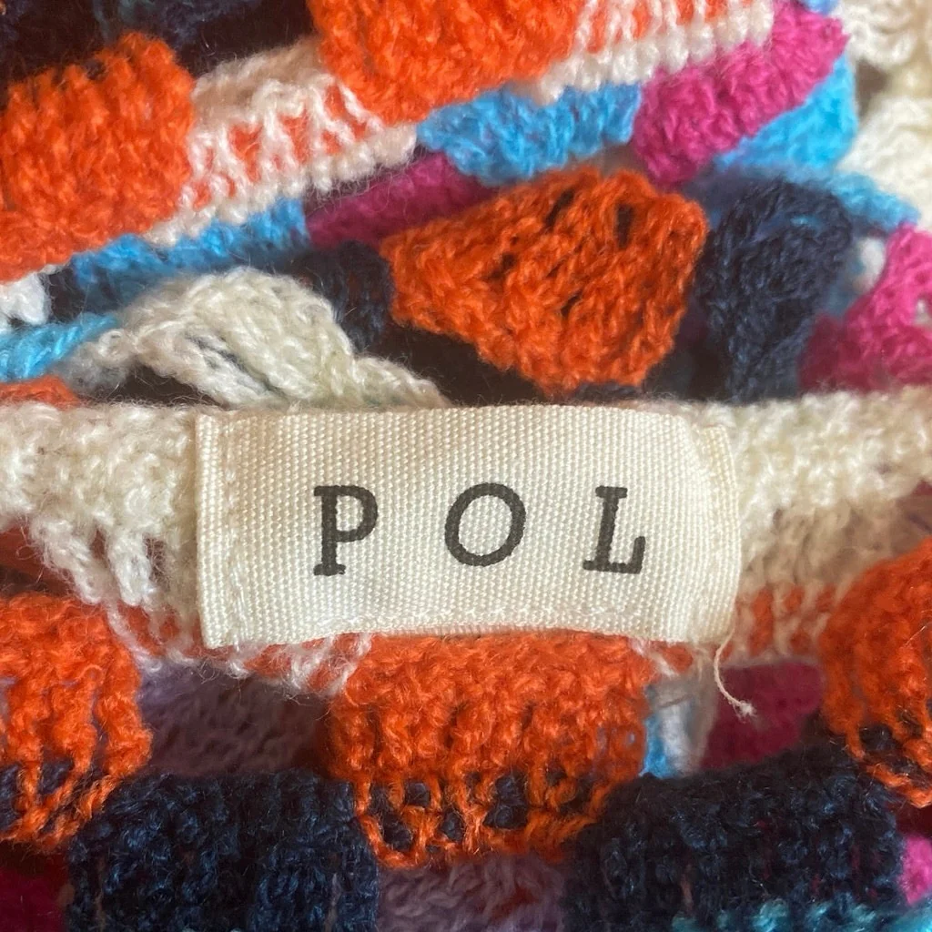 Anthropologie Pol Miss Mosaic Crochet Long Sleeve Open Cardigan Sweater Top OS - Image 6