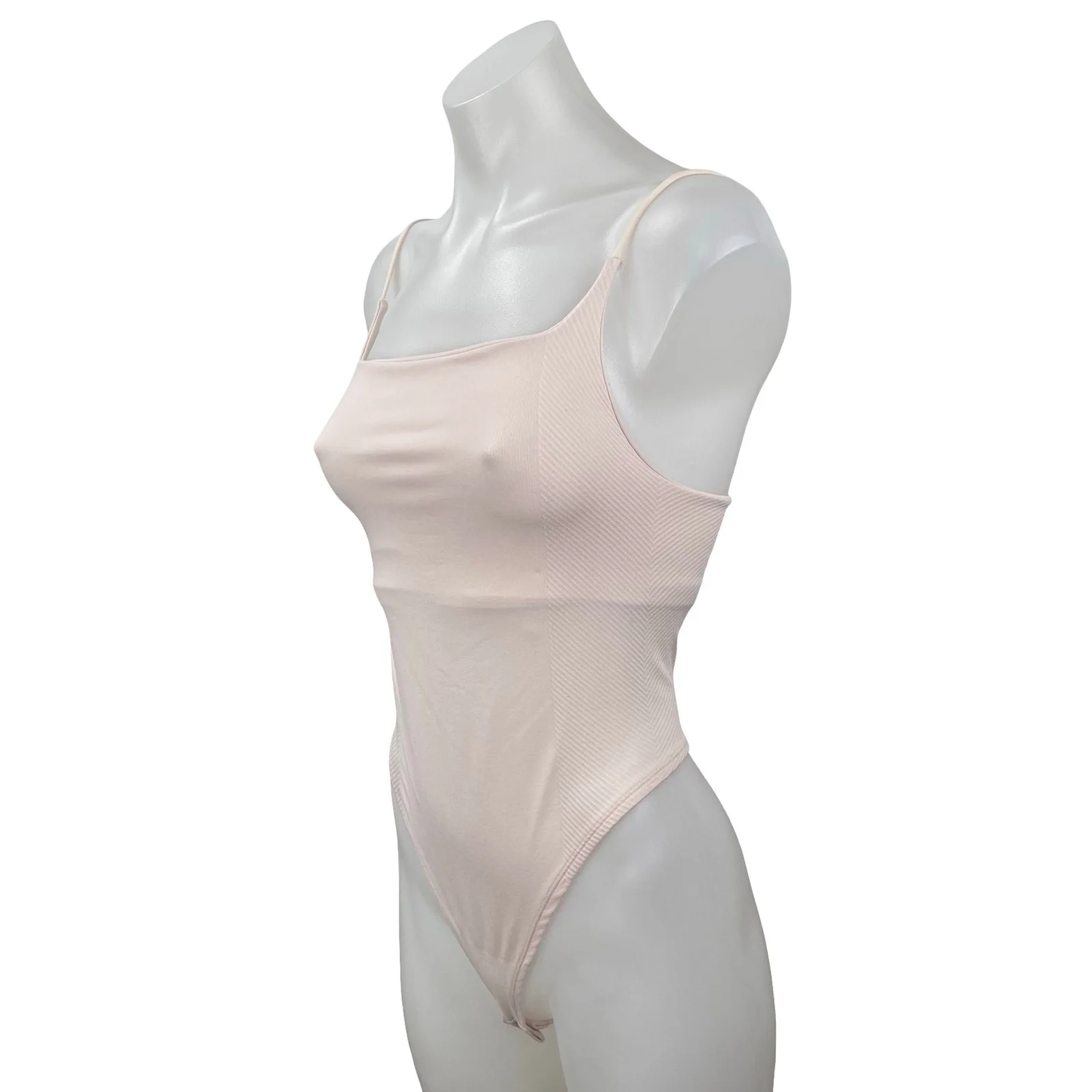Anthropologie The Renna Seamless Pink Sleeveless Square Neck Bodysuit Top Sz S/M - Image 3