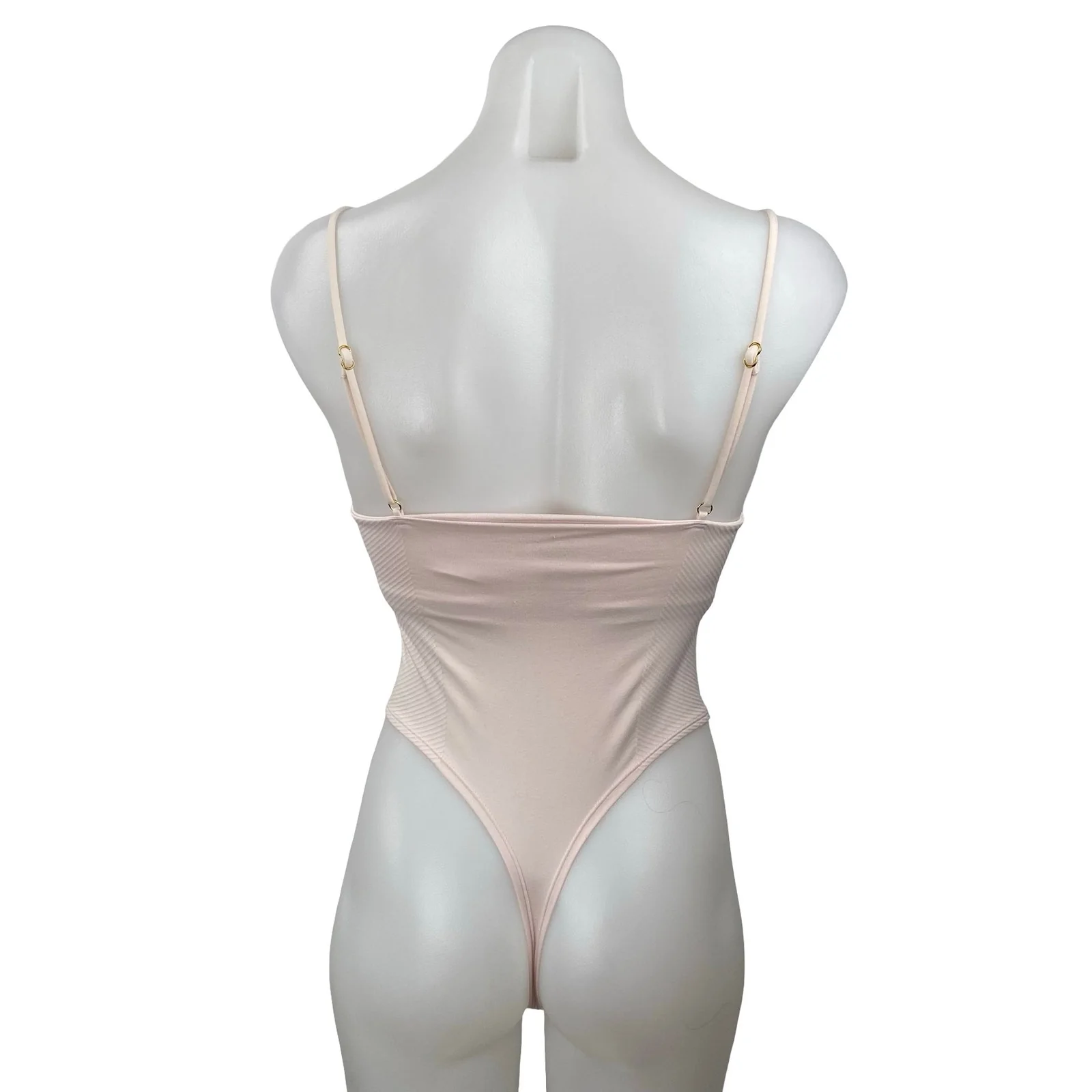 Anthropologie The Renna Seamless Pink Sleeveless Square Neck Bodysuit Top Sz S/M - Image 4