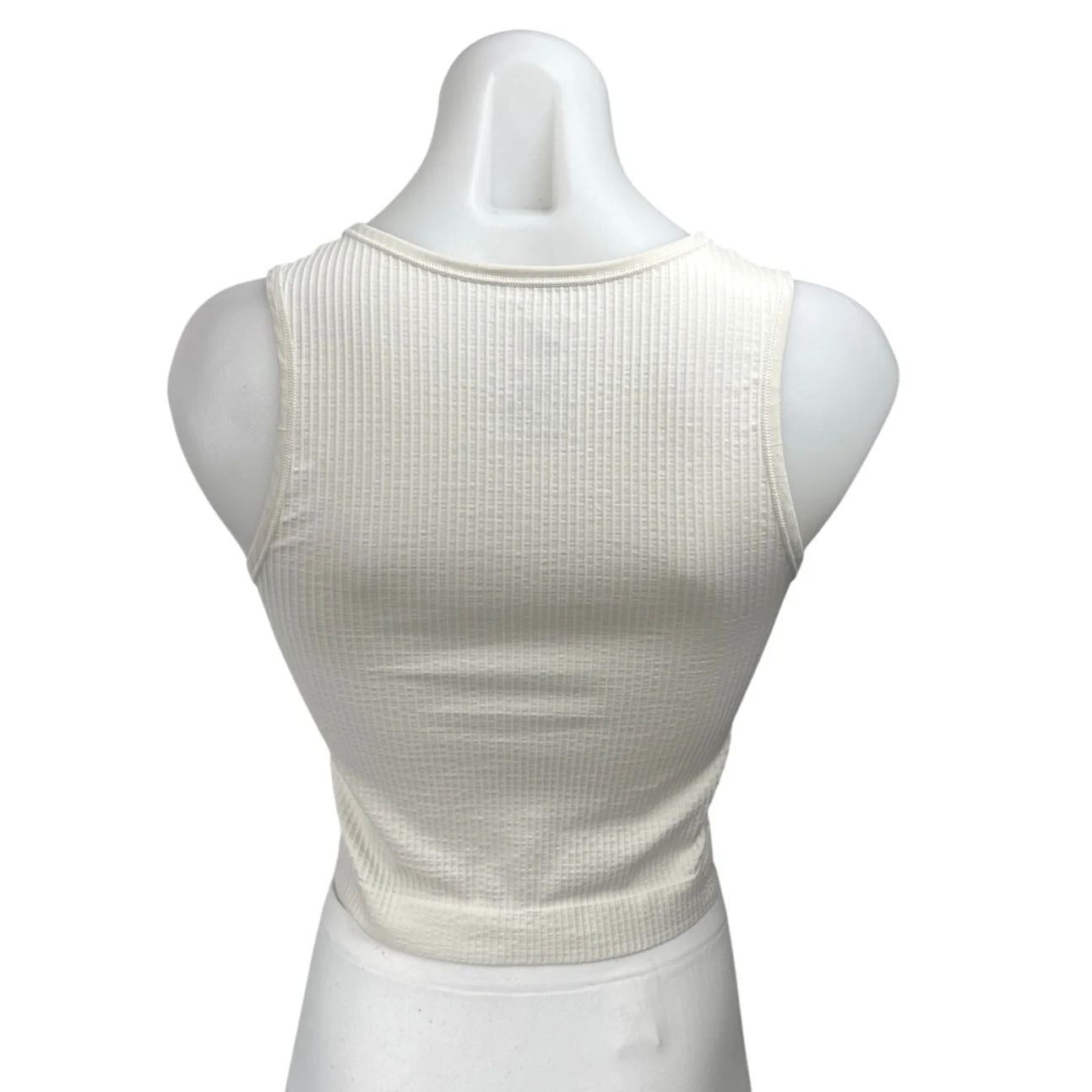 Anthropologie White Sleeveless Rib Knit Cami Camisole Crop Sweater Tank Top L/XL - Image 2