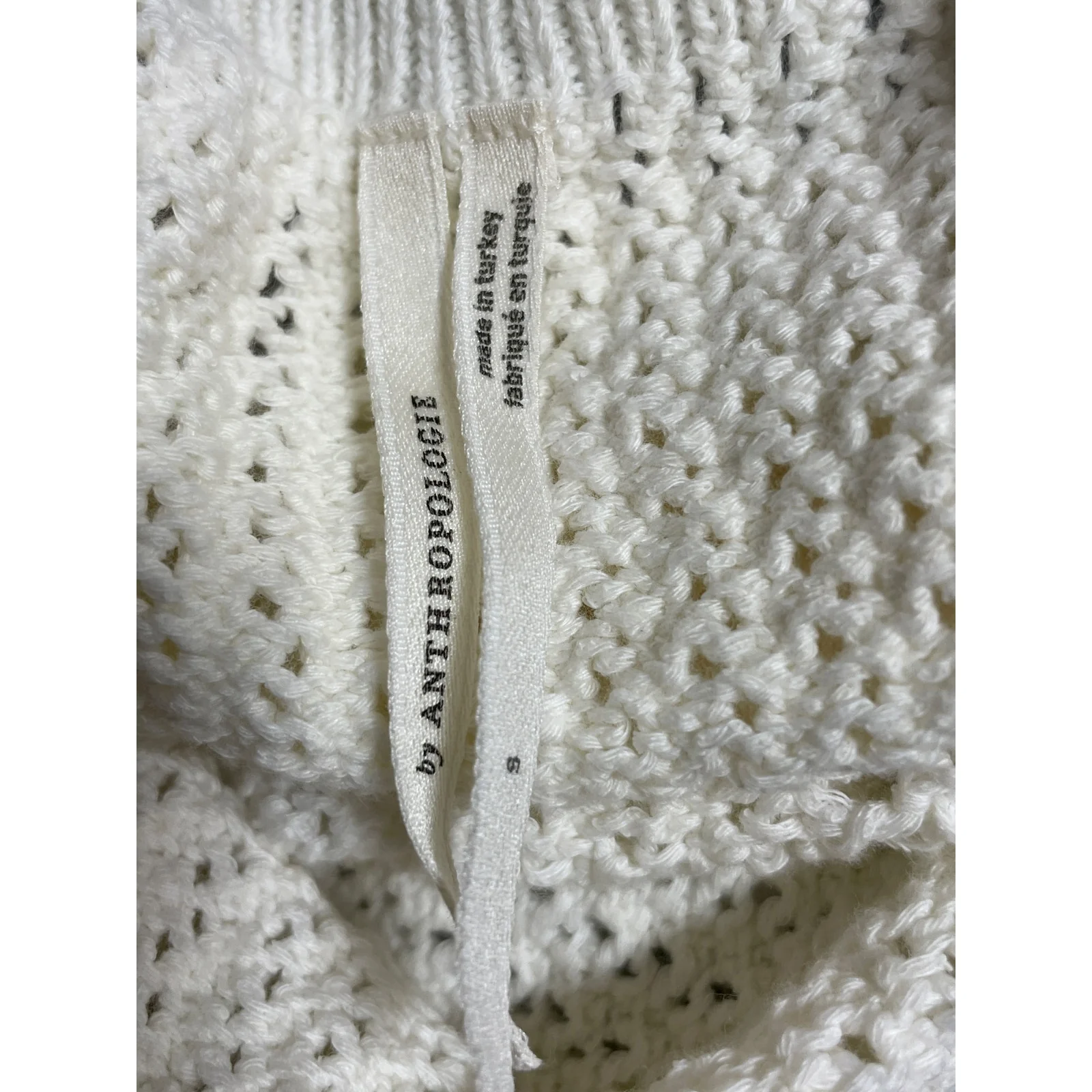 Anthropologie Women's White Crochet Summer Bralette Crop Cardigan Set Top Sz S/M - Image 6