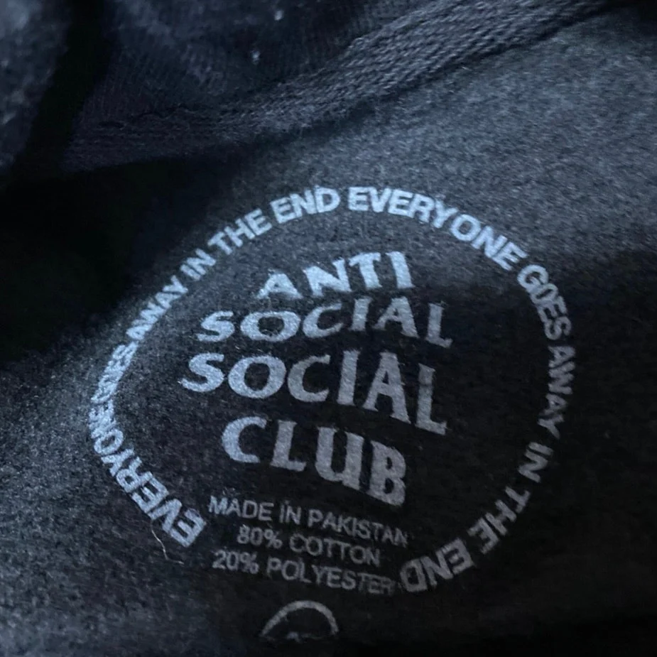 Anti Social Social Club Kkoch Black Logo Floral Graphic Hoodie Sweatshirt Top M - Image 5