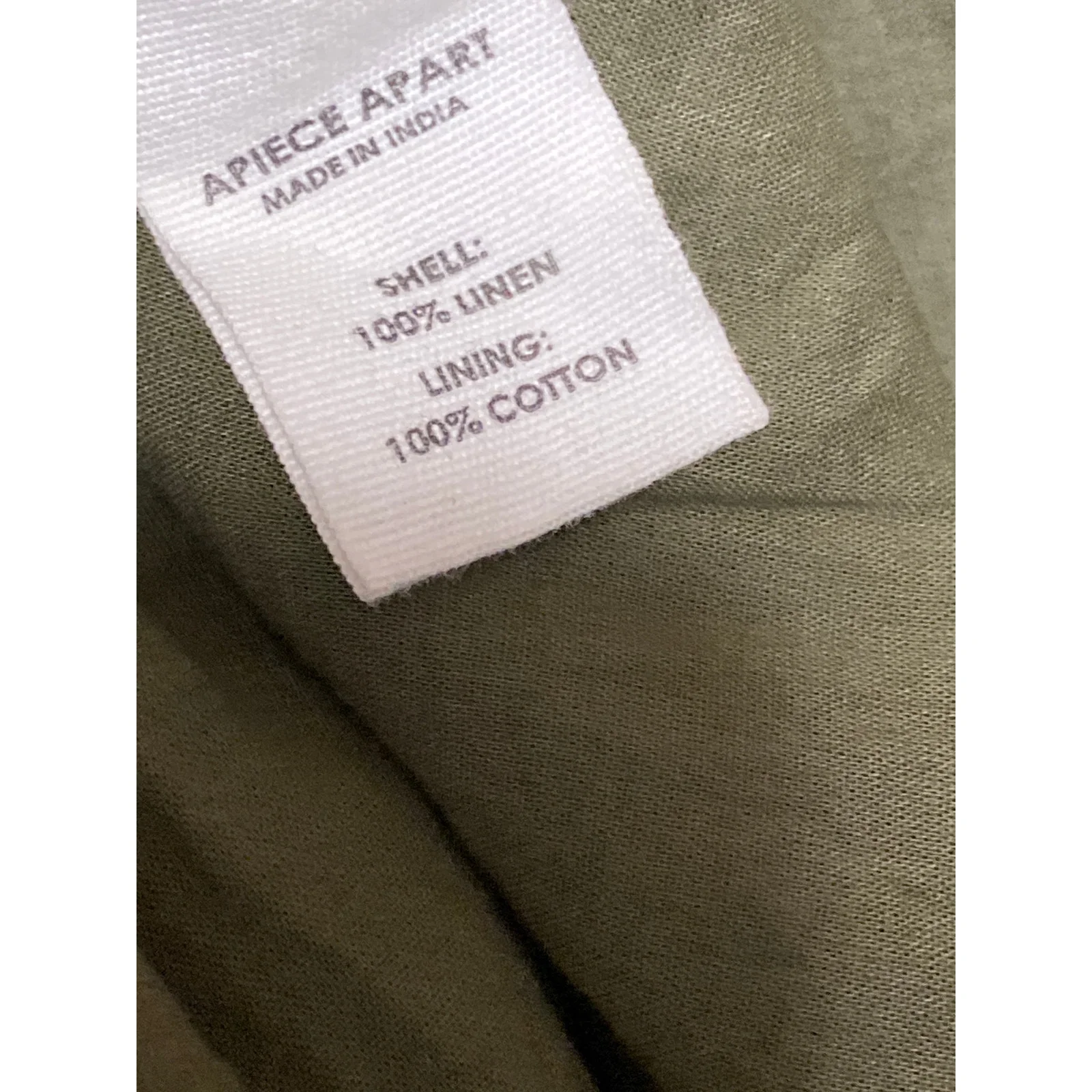 Apiece Apart Green 100% Linen Short Sleeve Ruffle A Line Wrap Maxi Dress Size M - Image 5