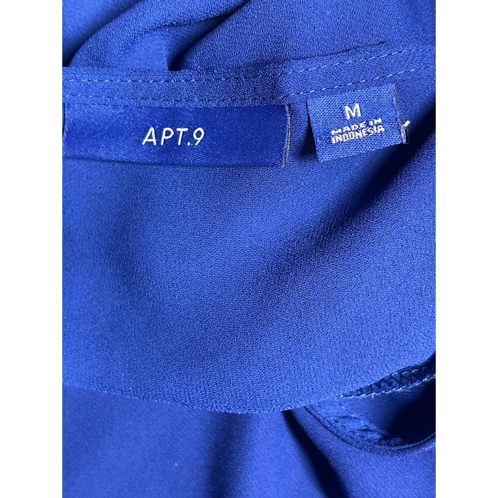 Apt. 9 Women's Blue Sleeveless V-Neck Button Front Tank Shirt Blouse Top Size M - Image 3