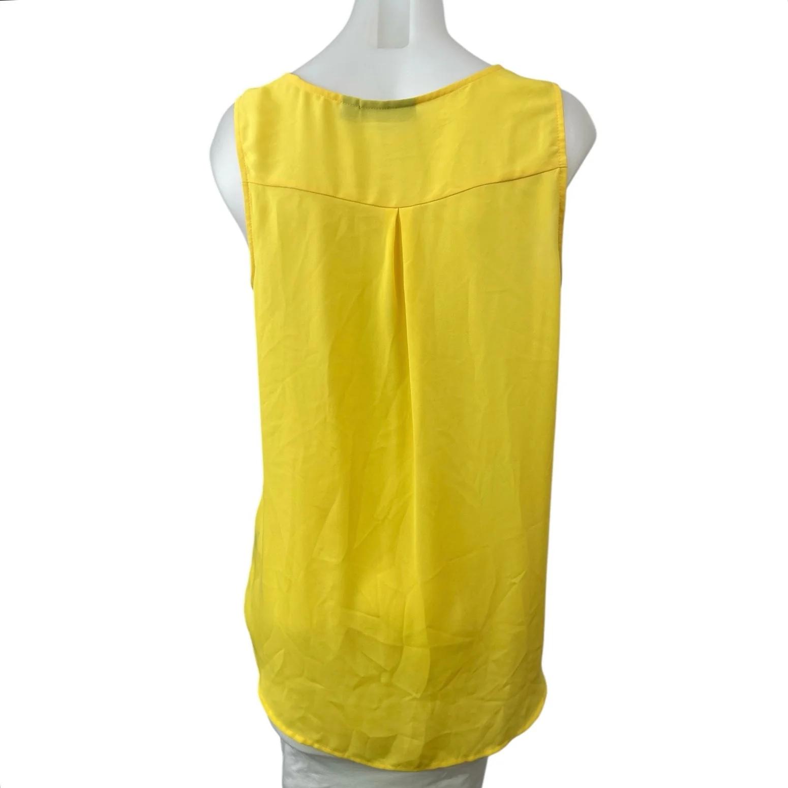 Apt. 9 Women's Yellow Sleeveless V-Neck Button Front Tank Shirt Blouse Top Sz M - Image 2