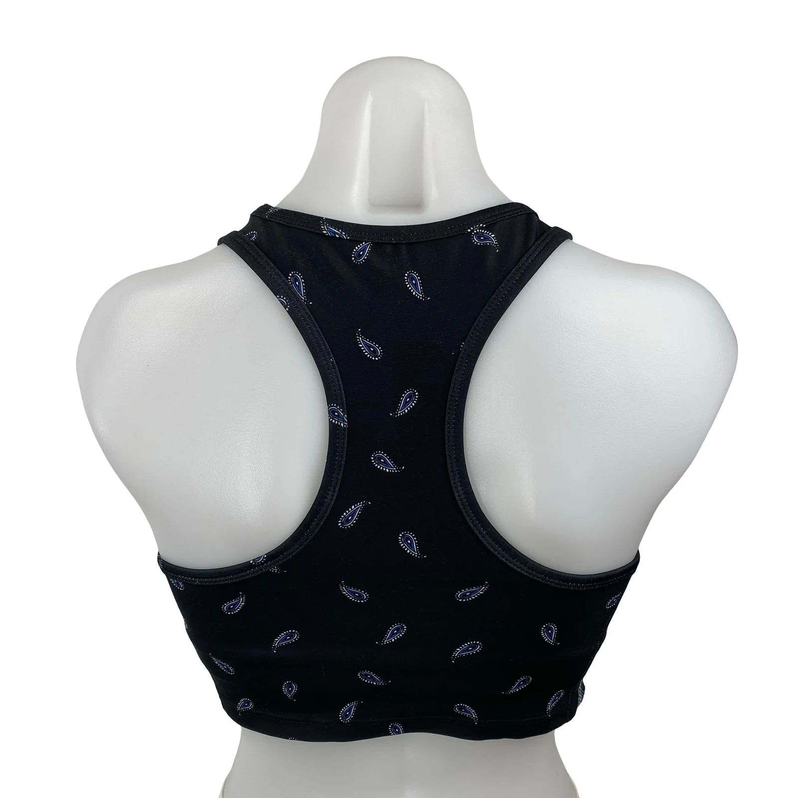 Aqua Athletic Women's Black Paisley Yoga Athletic Activewear Crop Tank Top Sz XS - Image 4