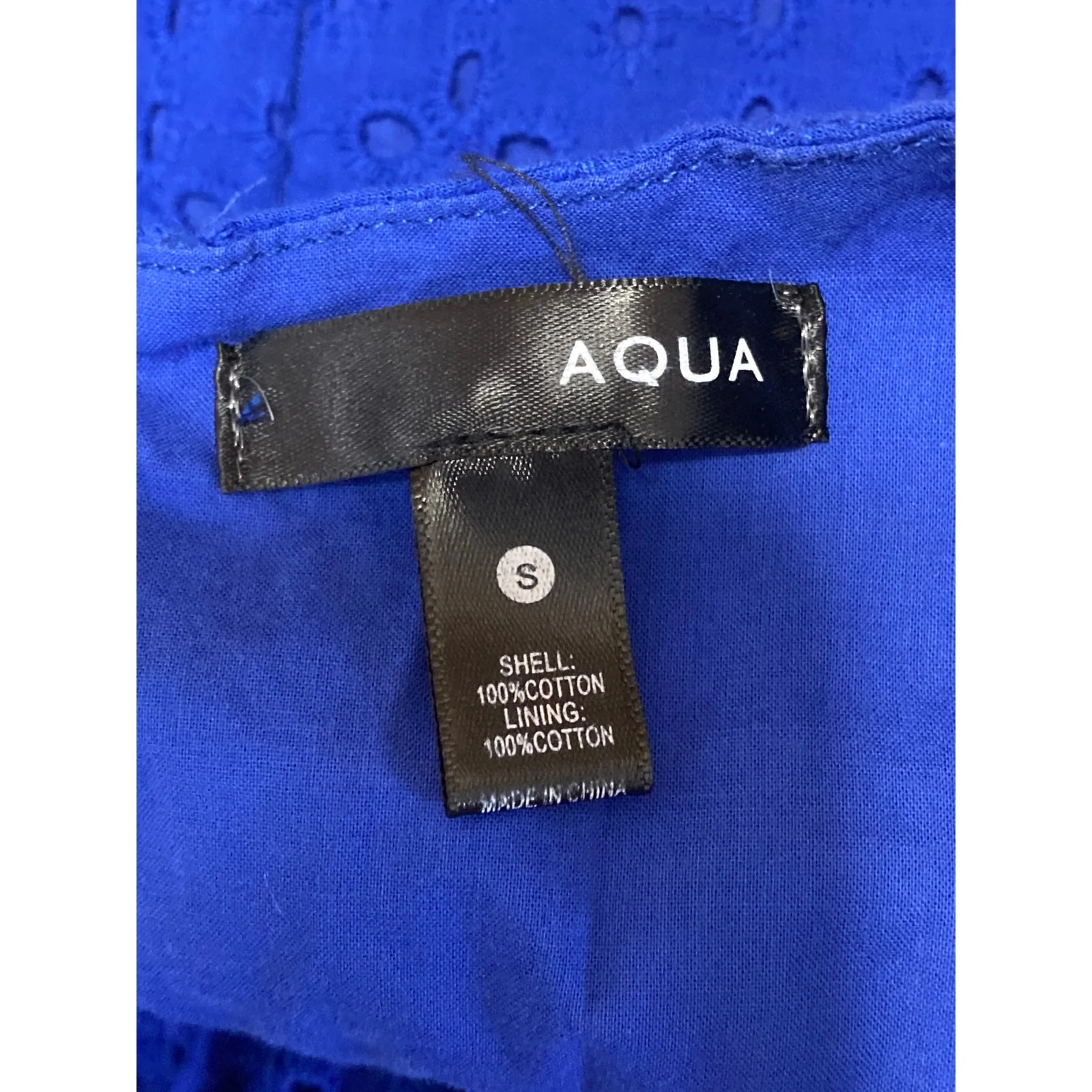 Aqua Black Sleeveless Ruffle V Neck Embroidered Tiered A Line Mini Dress Size S - Image 3