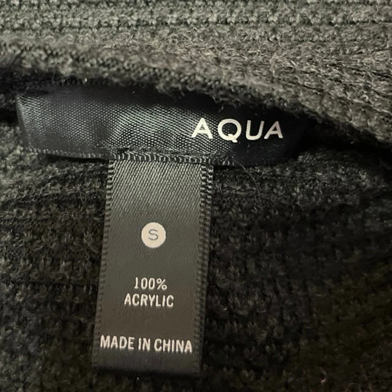 Aqua Women's Black Knit Long Sleeve Crew Neck Mini Fit & Flare A-line Dress Sz S - Image 4
