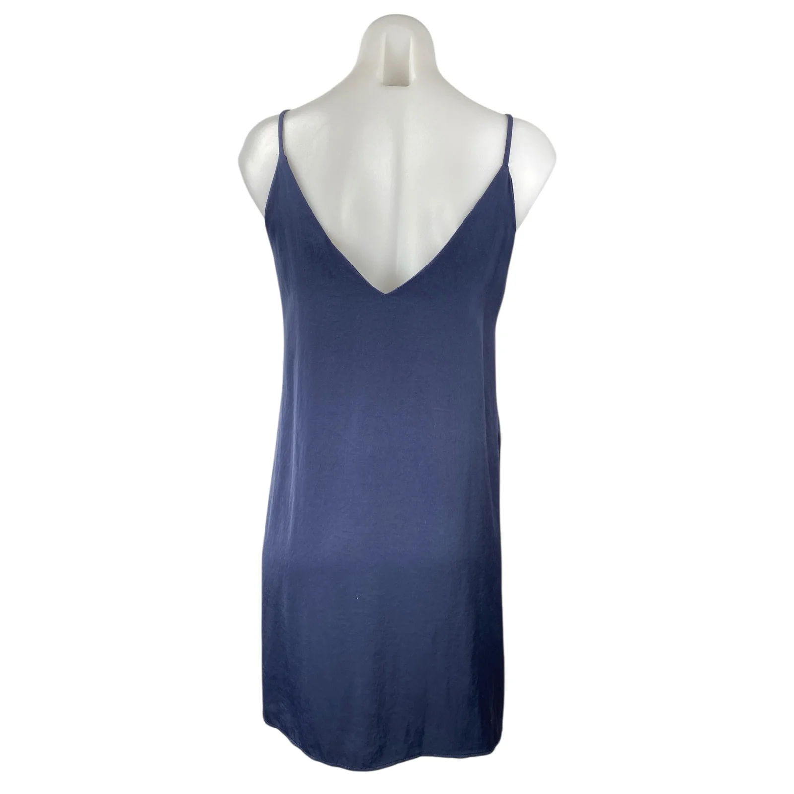 Aqua Women's Blue Sleeveless V-neck Cami Camisole Mini Slip Tank Dress Size S - Image 2