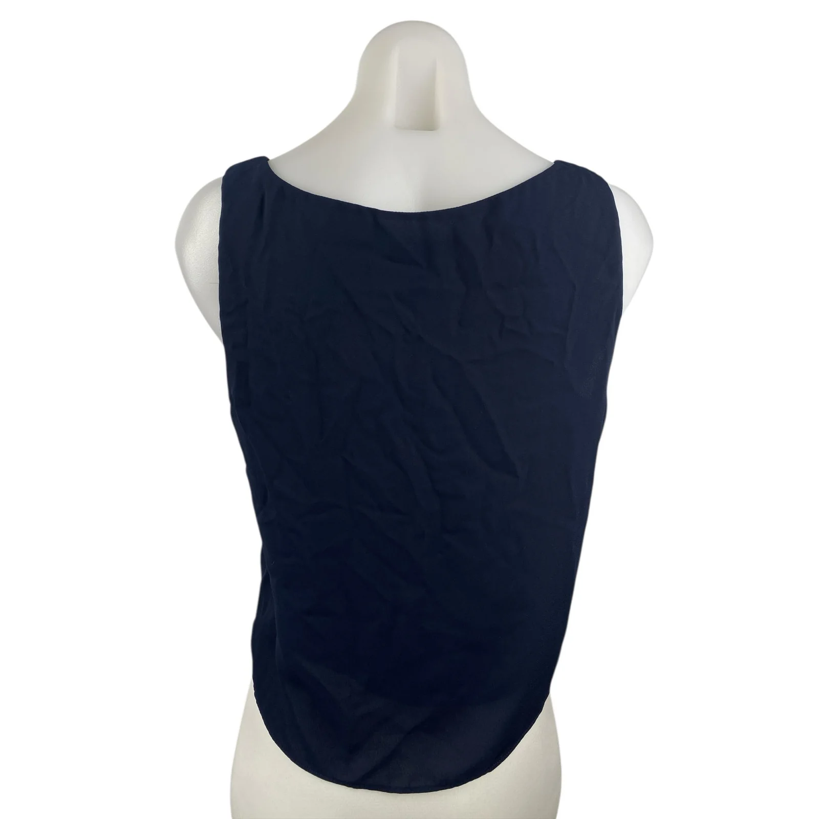 Aqua Women's Navy Blue V Neck Sleeveless Cami Basic Boxy Tank Blouse Top Size S - Image 2