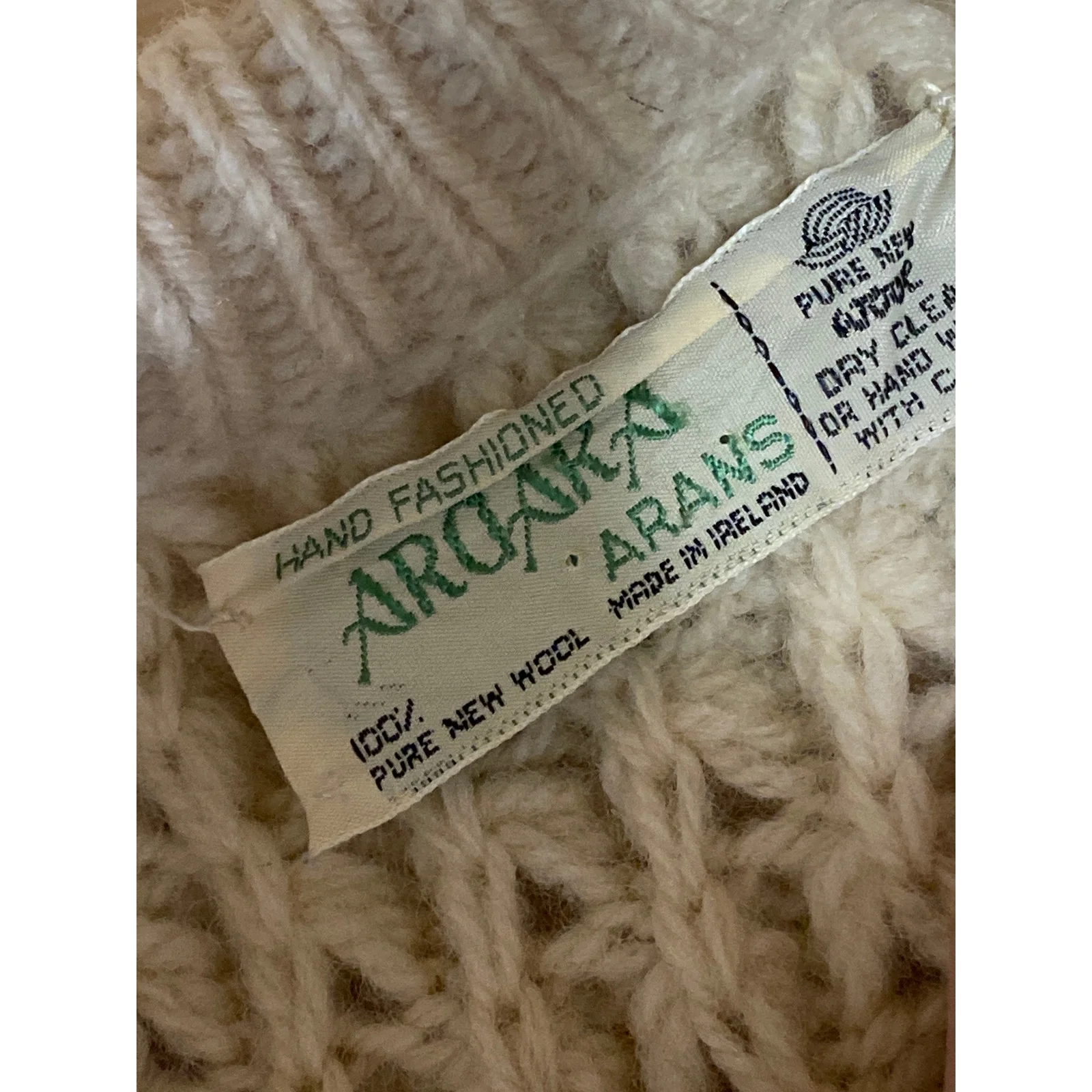 Arans Women's Cream Cable Knit Crew Neck Raglan Sleeve Fisherman Sweater Top S - Image 5